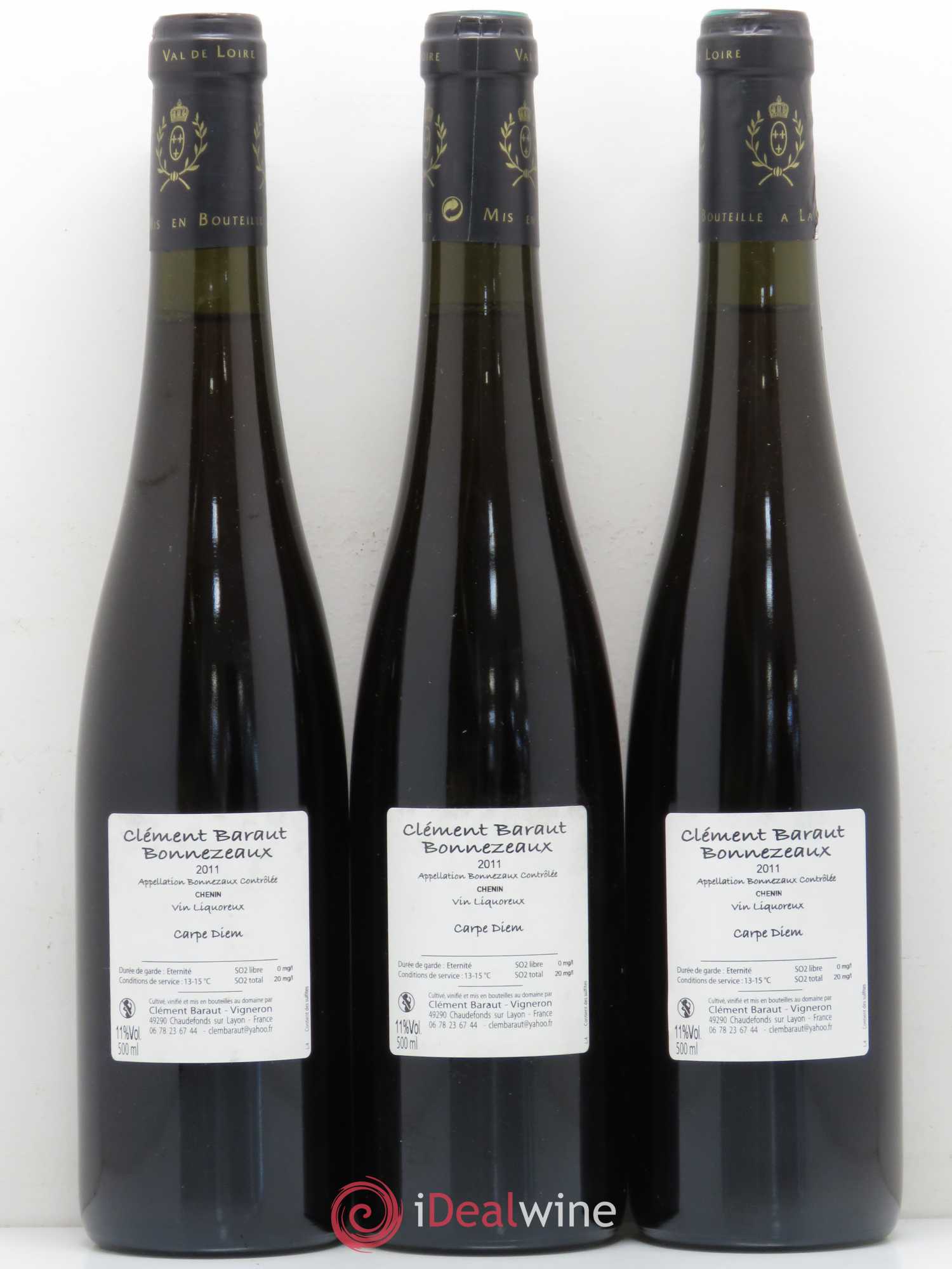 Bonnezeaux Domaine Barault 2011 - Lotto di 3 bottiglie - 1