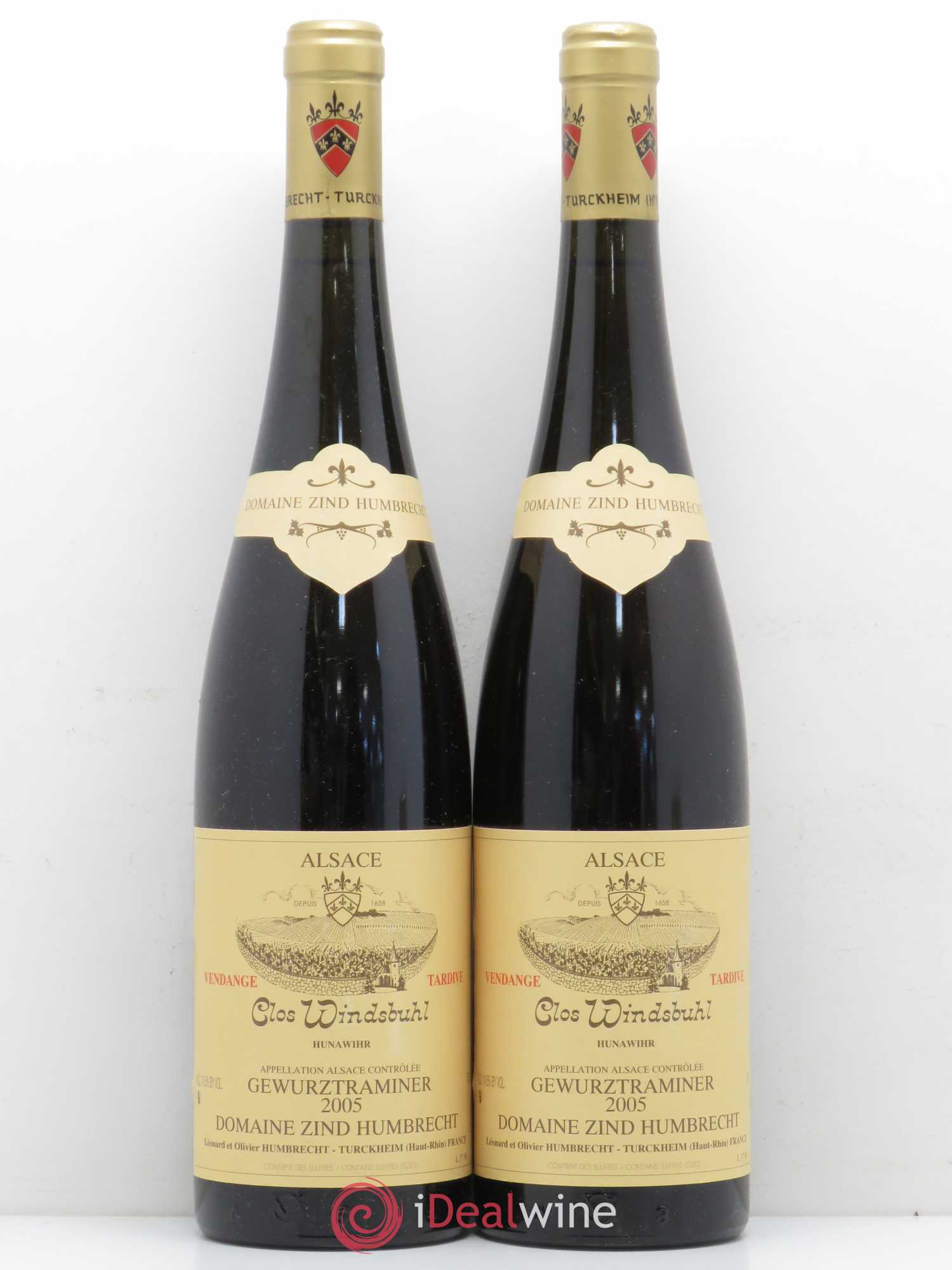 Alsace Gewurztraminer Clos Windsbuhl Zind-Humbrecht (Domaine) Vendanges Tardives 2005 - Lot de 2 bouteilles - 0