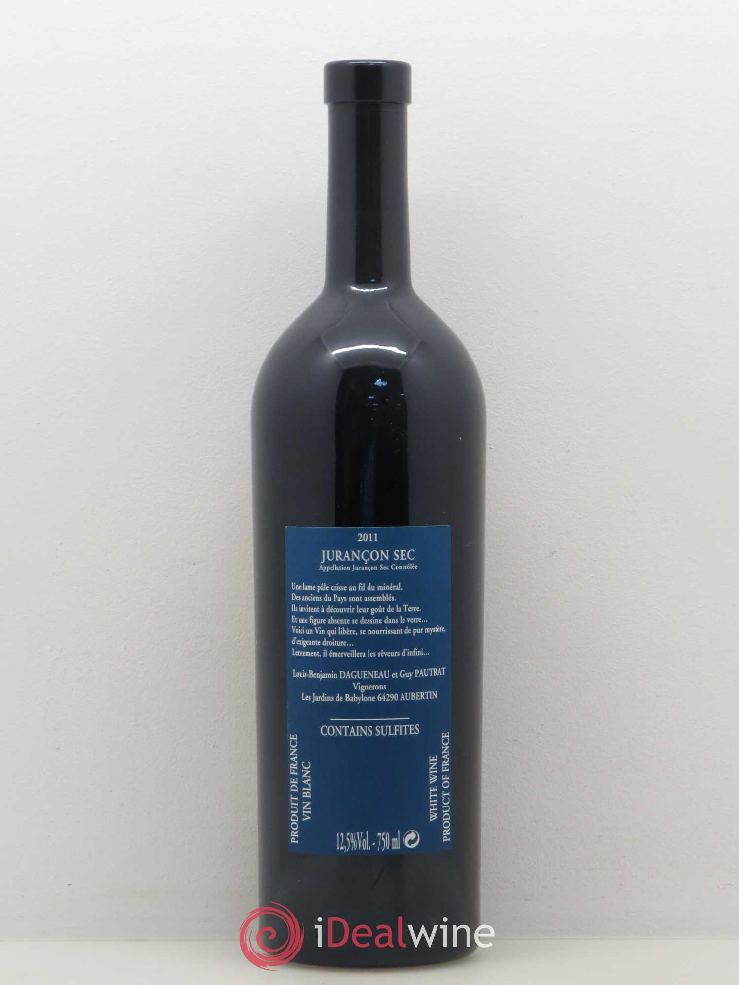 Vin de France(anciennement Jurançon) Les Jardins de Babylone Sec Didier Dagueneau (sans prix de réserve) 2011 - Lot de 1 bouteille - 1
