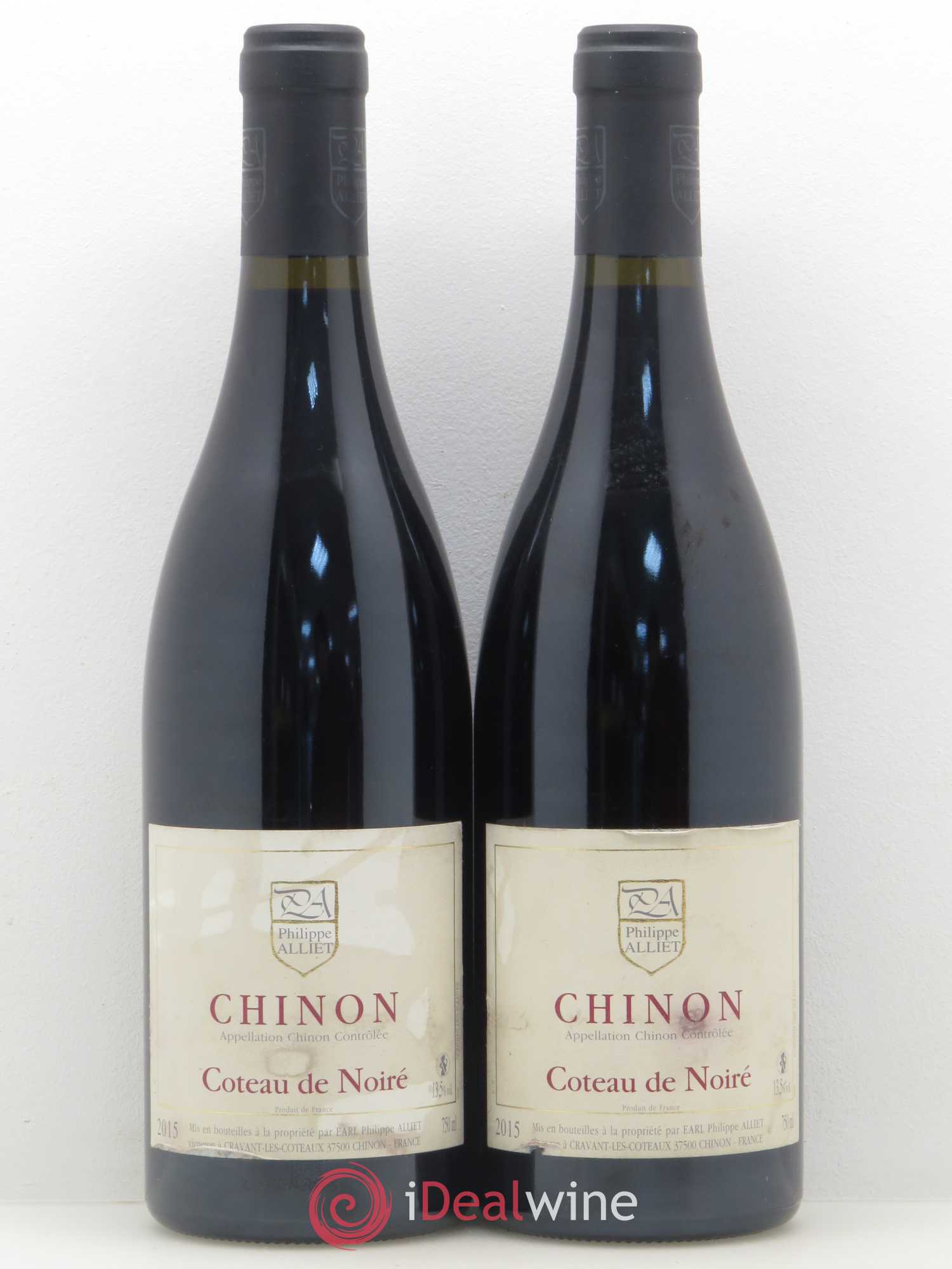 Chinon Coteau de Noiré Philippe Alliet (sans prix de réserve) 2015 - Lot de 2 bouteilles - 0