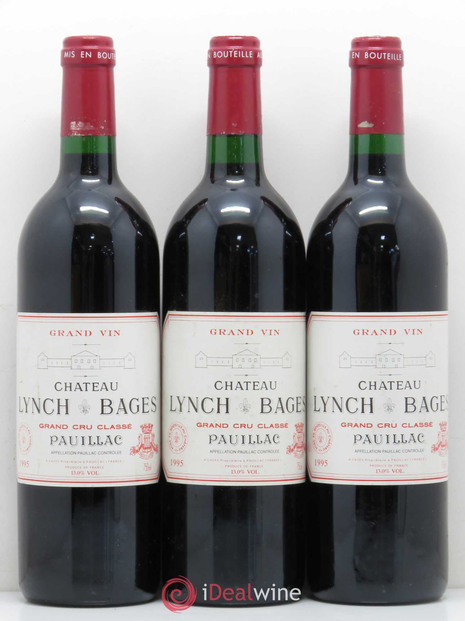 Château Lynch Bages 5ème Grand Cru Classé 1995 - Lot de 3 bouteilles - 0
