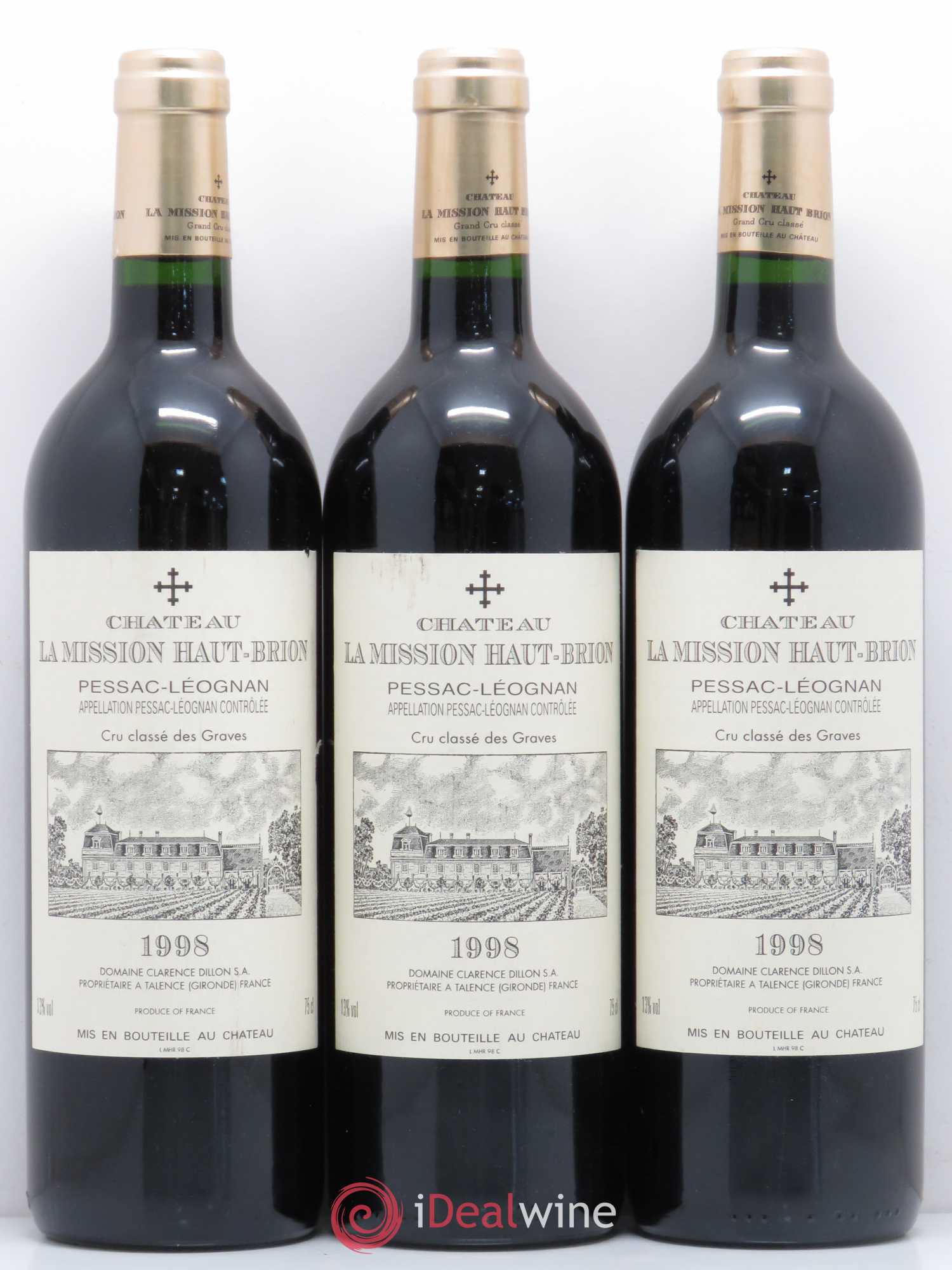 Château la Mission Haut-Brion Cru Classé de Graves 1998 - Lot de 6 bouteilles - 1
