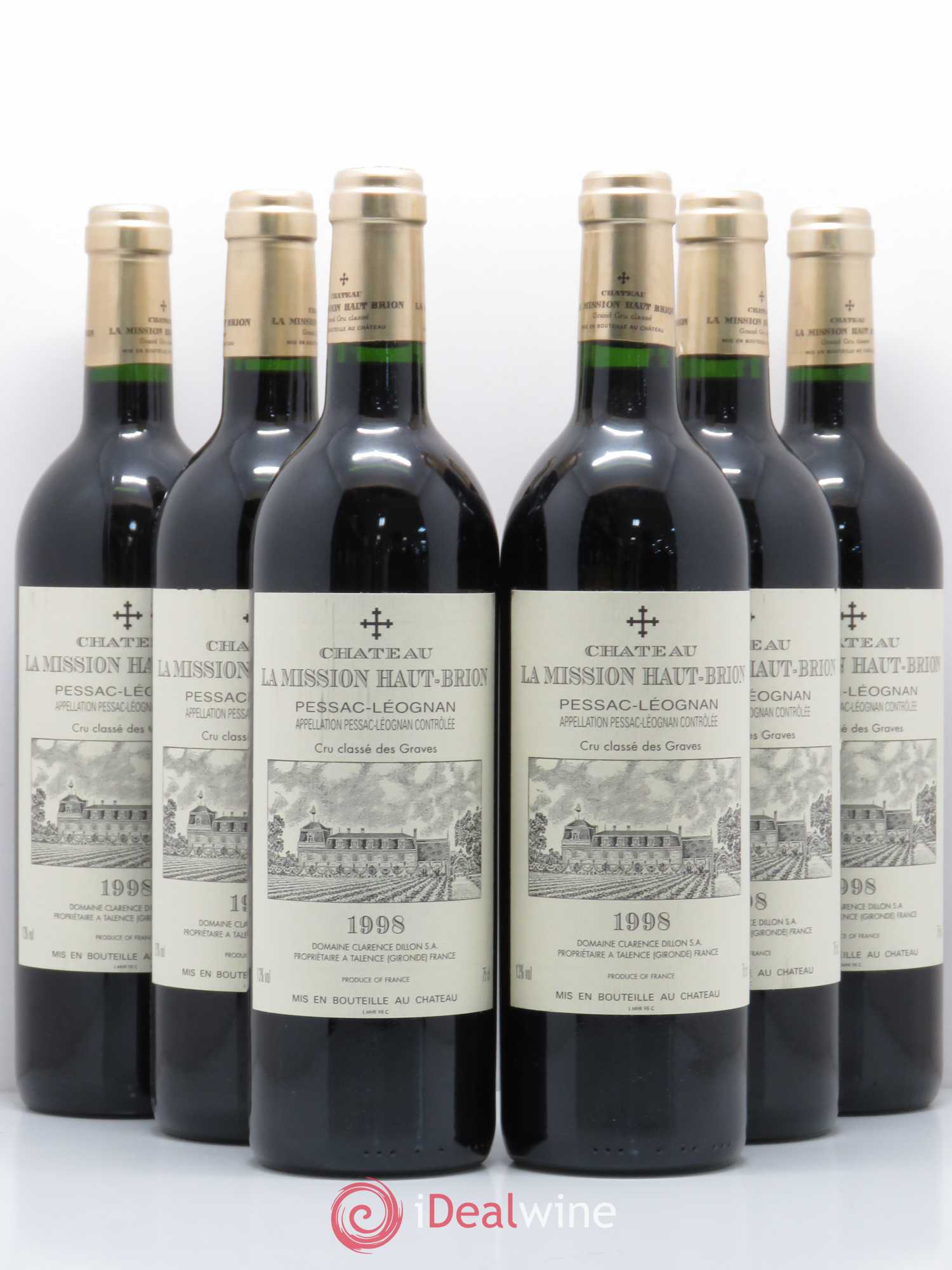 Château la Mission Haut-Brion Cru Classé de Graves 1998 - Lot de 6 bouteilles - 0