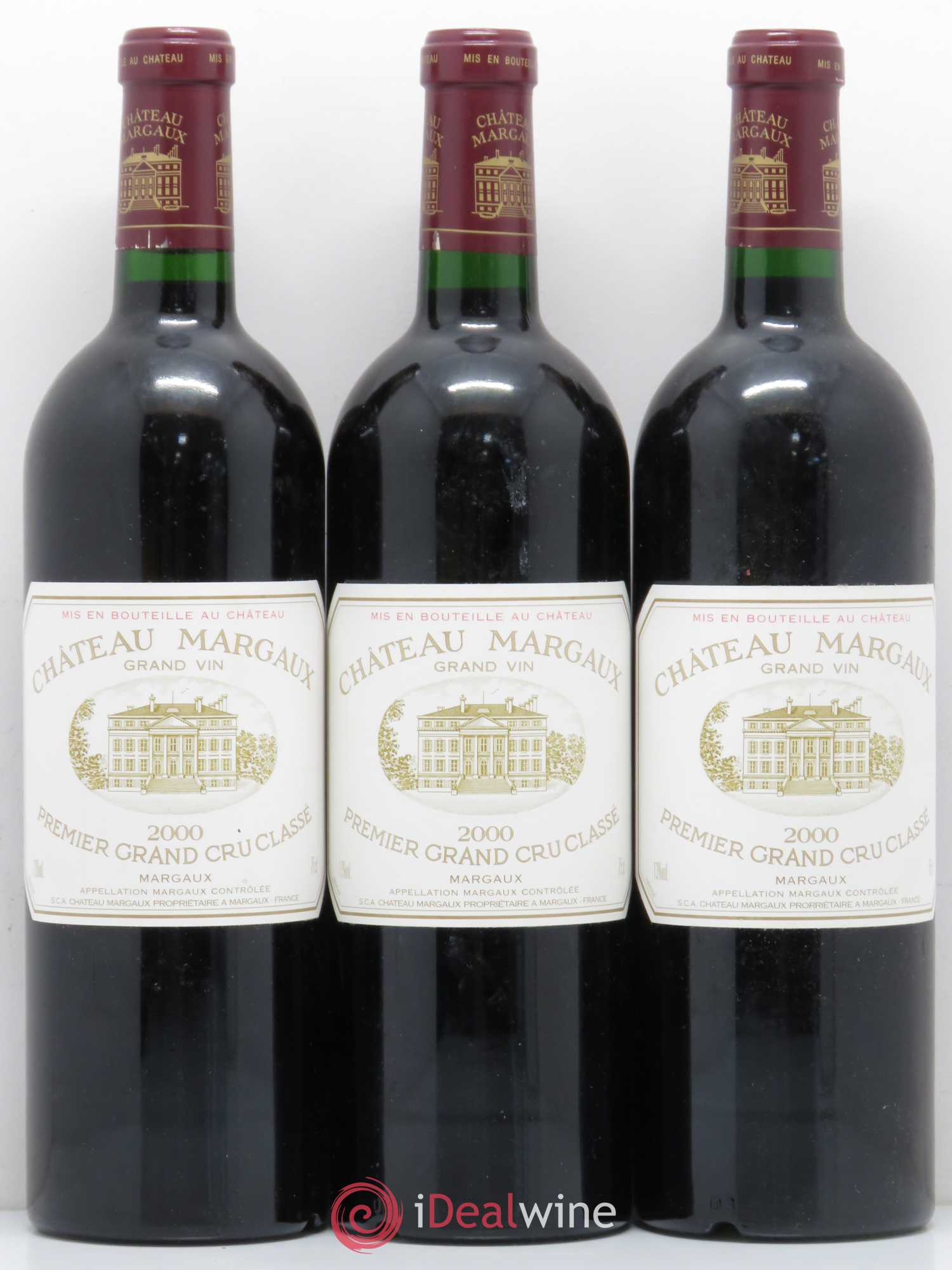 Château Margaux 1er Grand Cru Classé 2000 - Lot de 3 bouteilles - 0