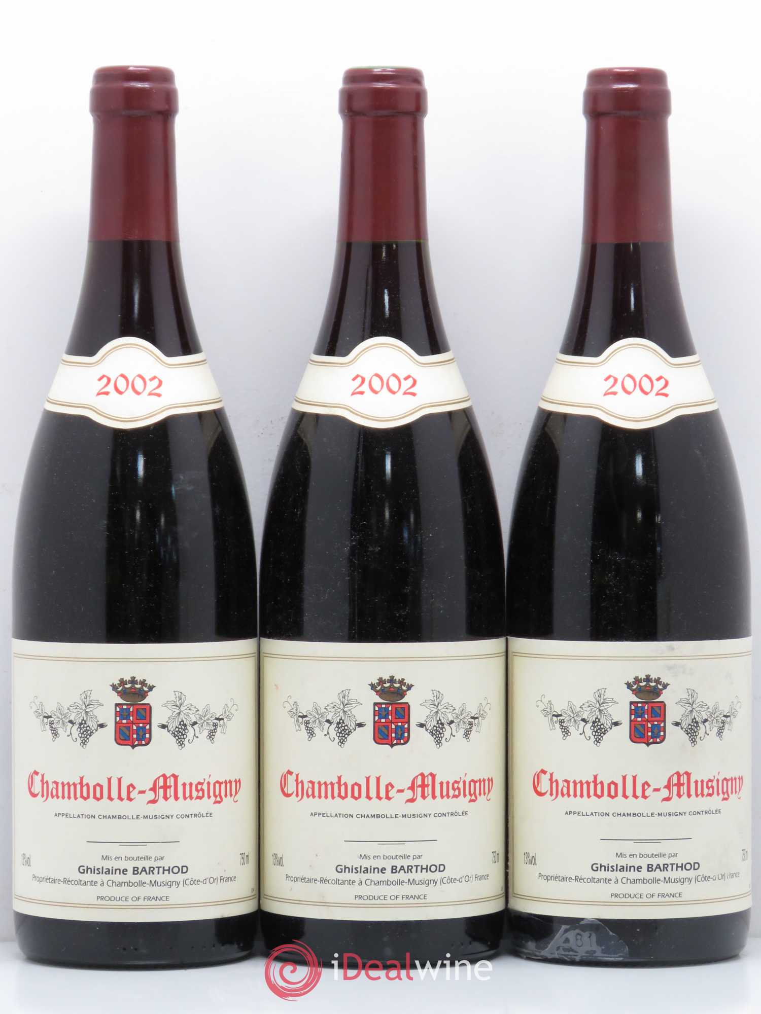 Chambolle-Musigny Ghislaine Barthod 2002 - Posten von 3 Flaschen - 0