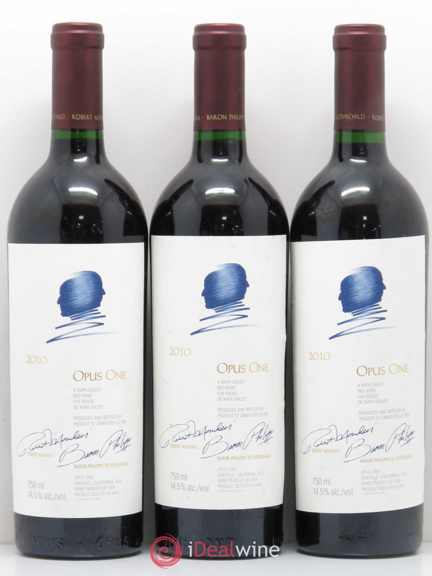 Napa Valley Opus One Robert Mondavi 2010 - Lot de 3 bouteilles - 0