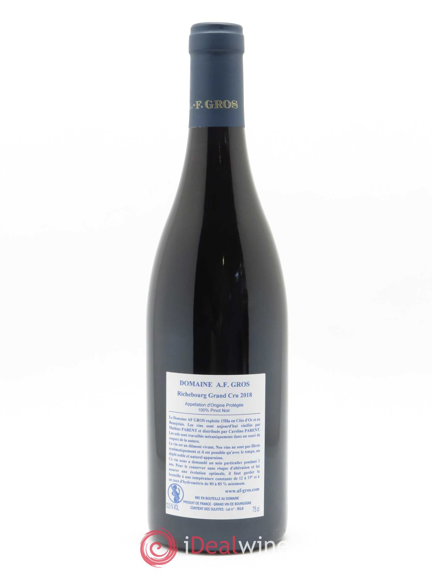Richebourg Grand Cru A.-F. Gros 2018 - Lot de 1 bouteille - 1