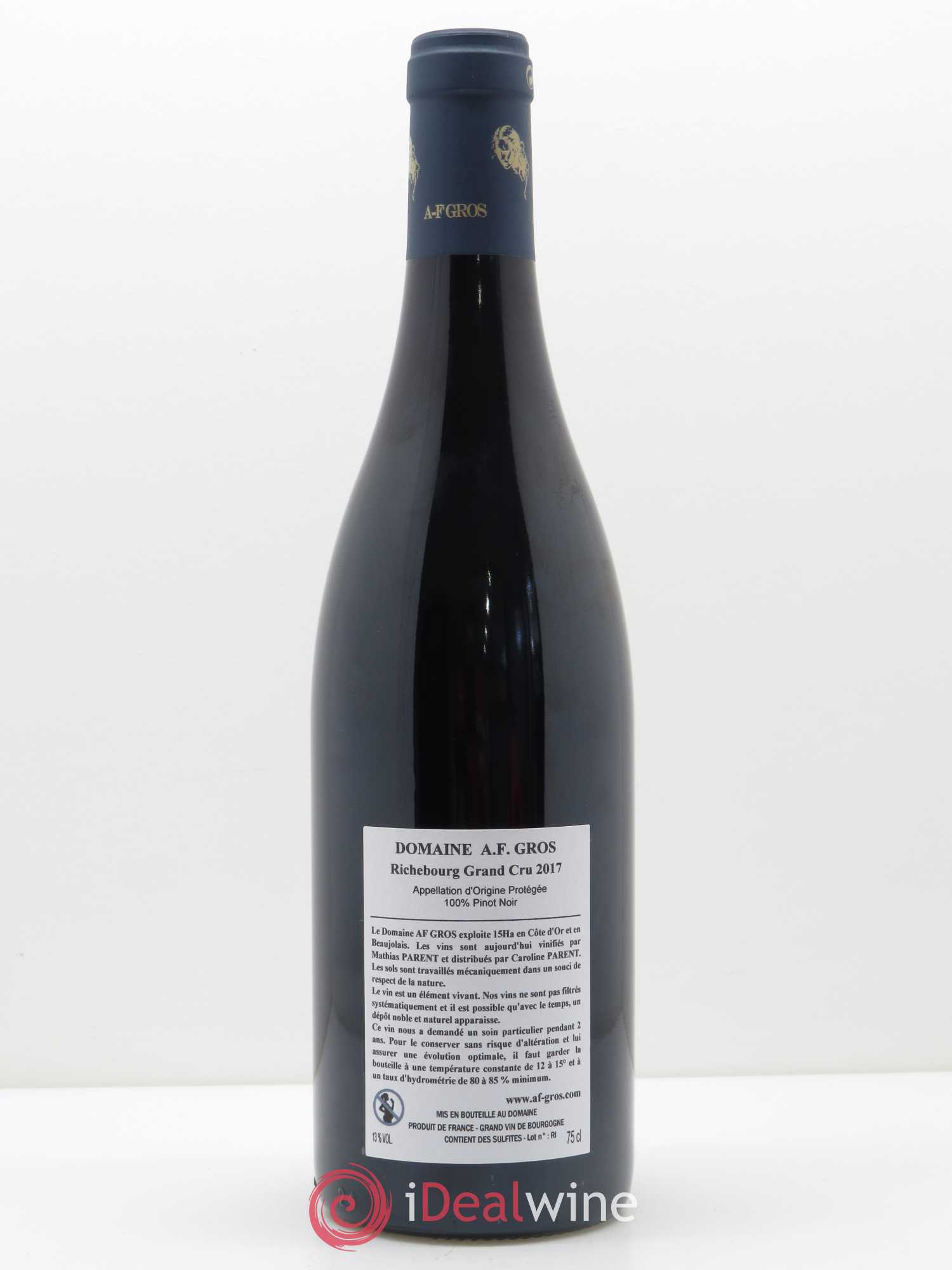 Richebourg Grand Cru A.-F. Gros 2017 - Lot de 1 bouteille - 1