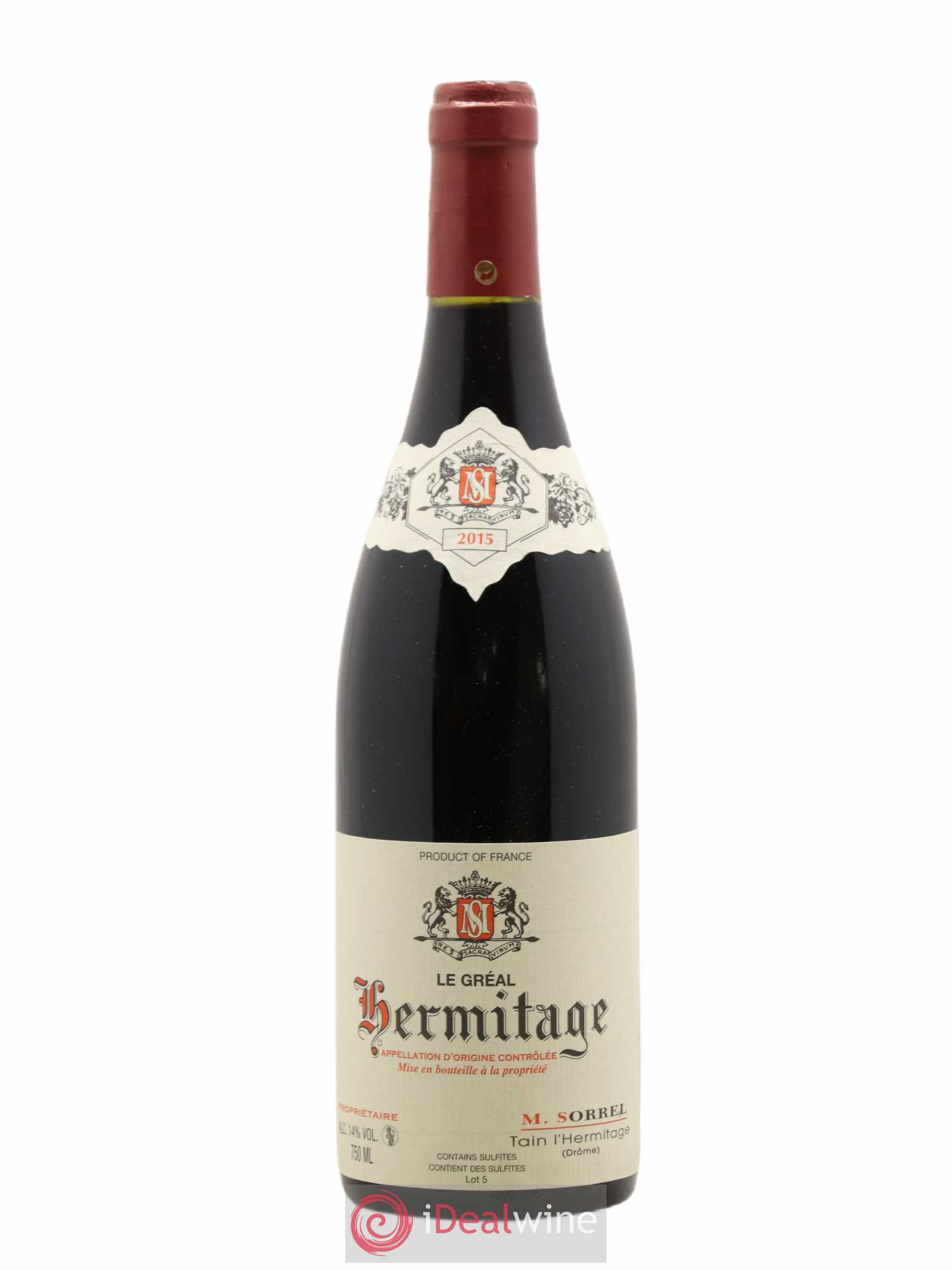 Hermitage Le Gréal Marc Sorrel 2015 - Lot de 1 bouteille - 0