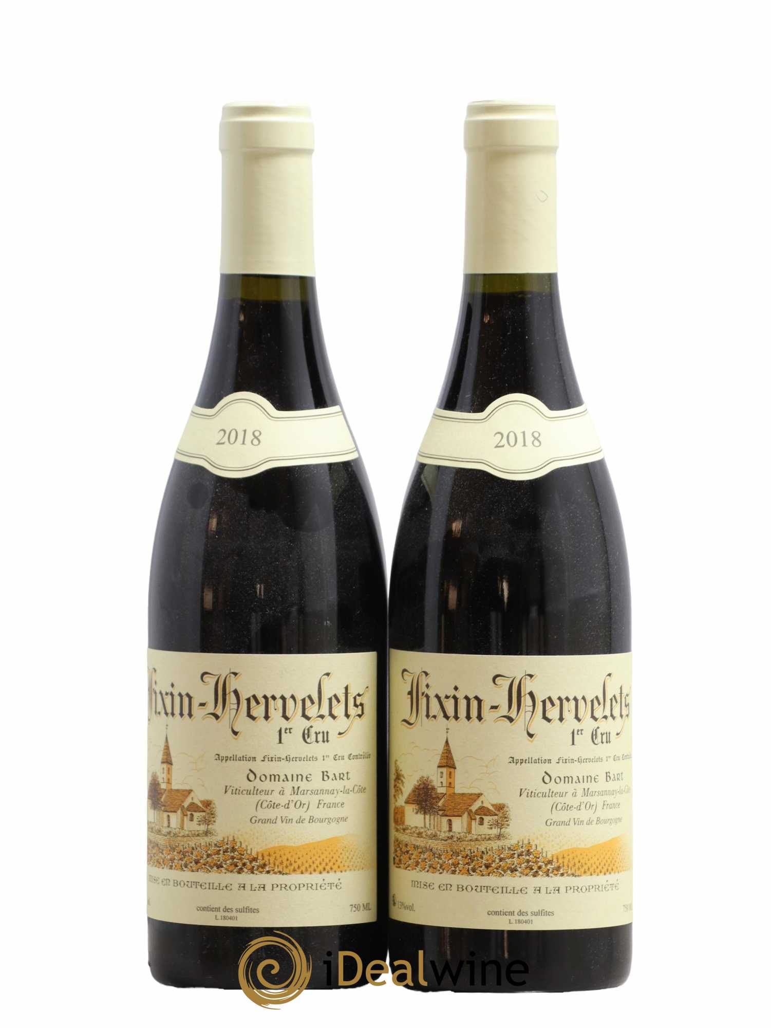 Fixin 1er Cru Hervelets Bart (Domaine) 2018 - Lot de 2 bouteilles - 0