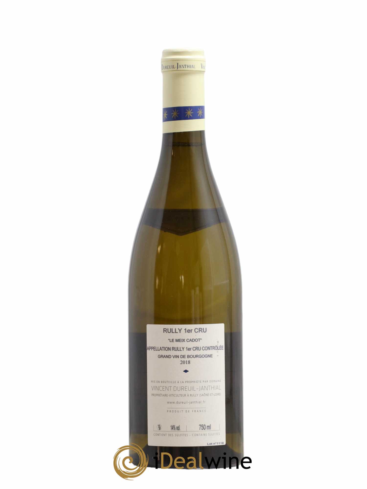 Rully 1er Cru Le Meix Cadot Vieilles Vignes Vincent Dureuil-Janthial 2018 - Lot de 1 bouteille - 1