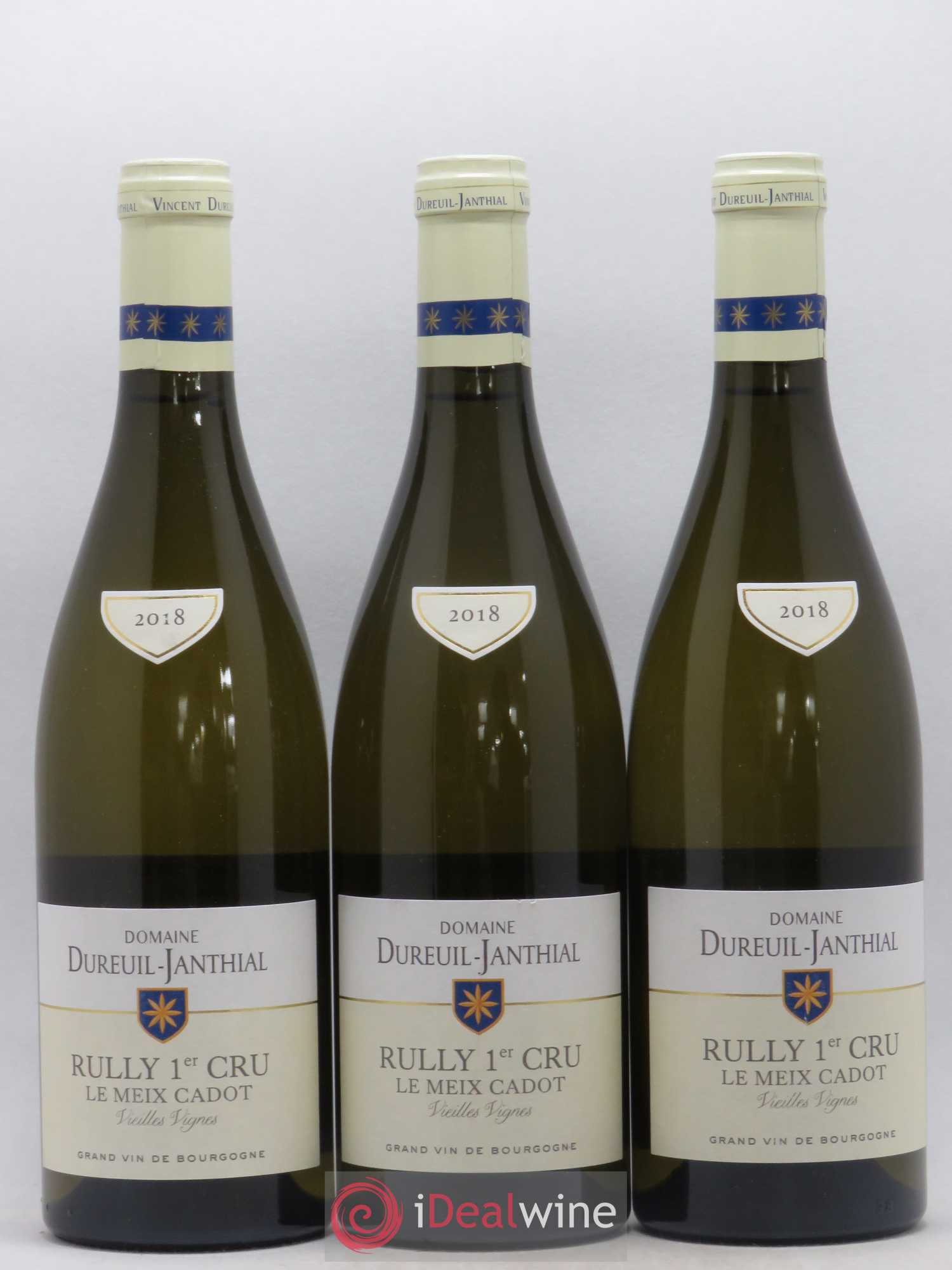 Rully 1er Cru Le Meix Cadot Vieilles Vignes Vincent Dureuil-Janthial 2018 - Lot de 3 bouteilles - 0