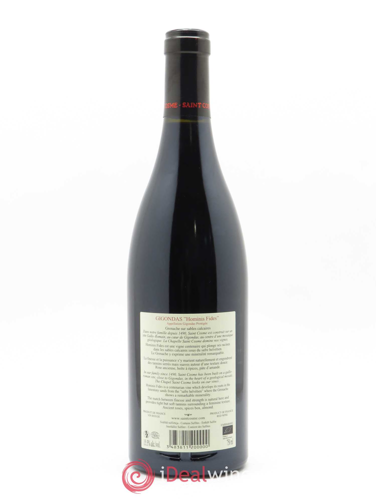 Gigondas Hominis Fides Saint Cosme 2018 - Lot de 1 bouteille - 1