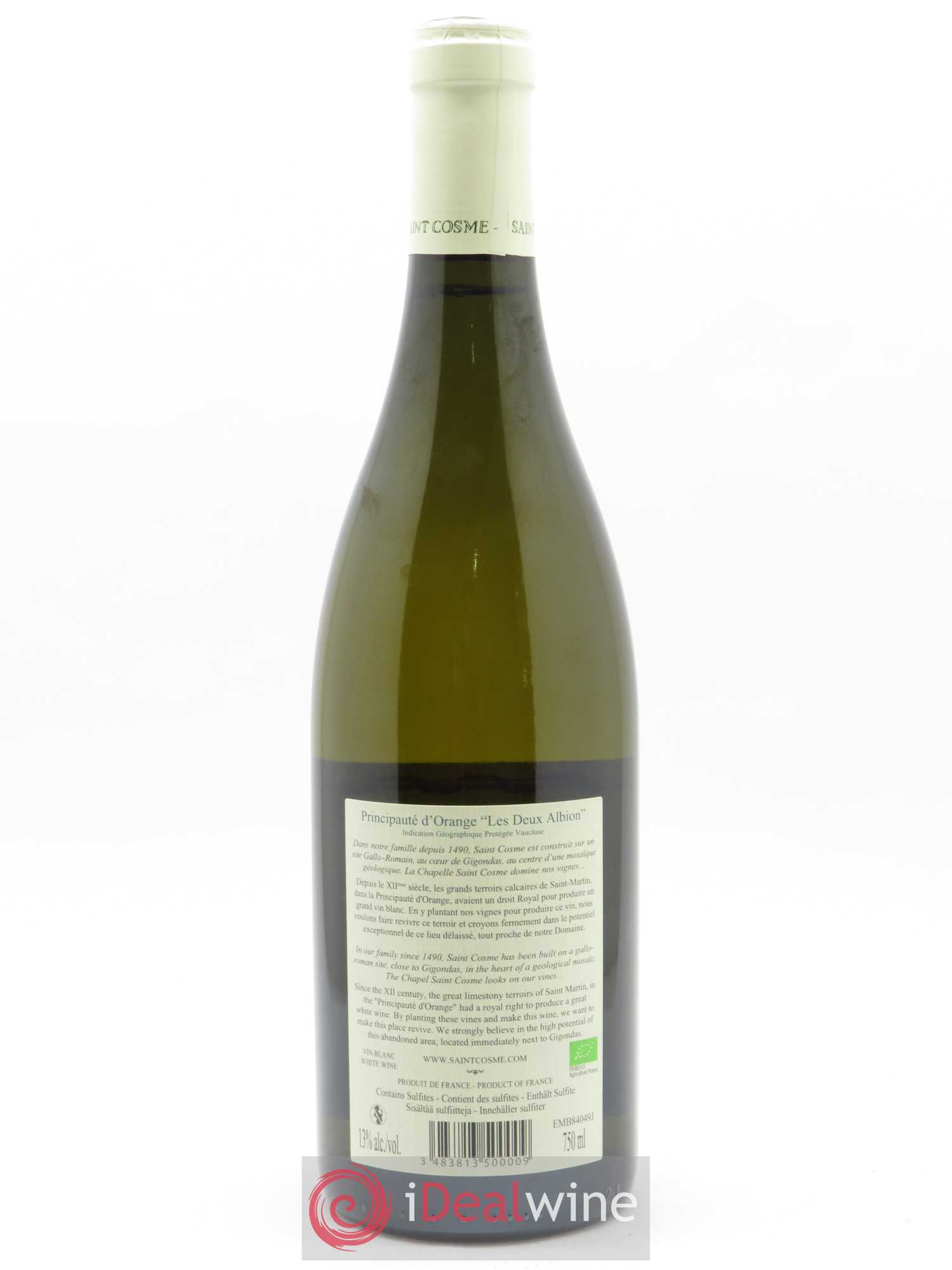Principauté d'Orange Les Deux Albion Saint Cosme 2019 - Lot de 1 bouteille - 1