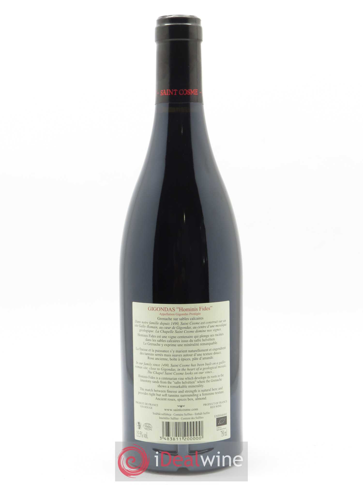 Gigondas Hominis Fides Saint Cosme 2019 - Lot de 1 bouteille - 1