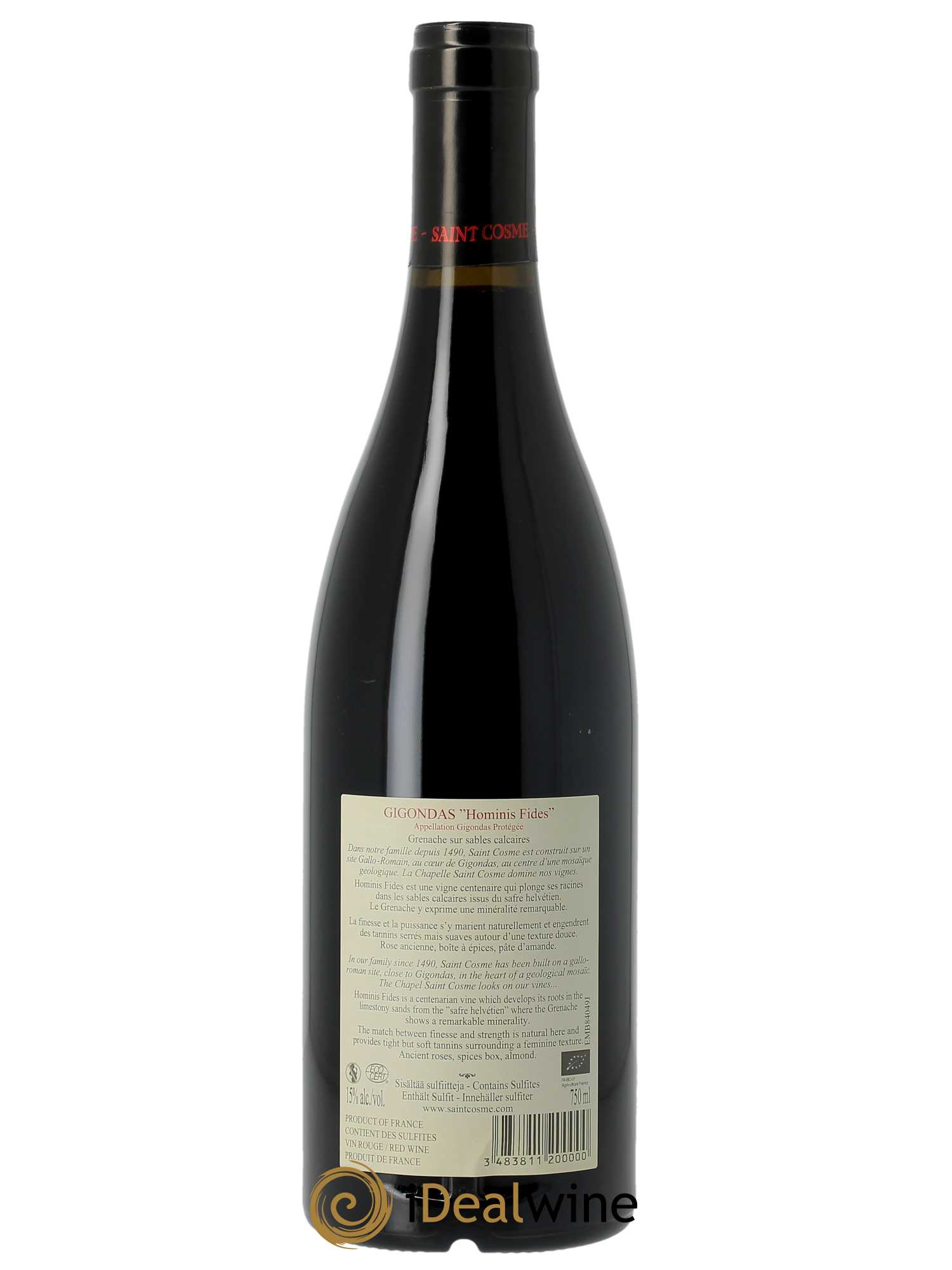 Gigondas Hominis Fides Saint Cosme 2022 - Lot de 1 bouteille - 1