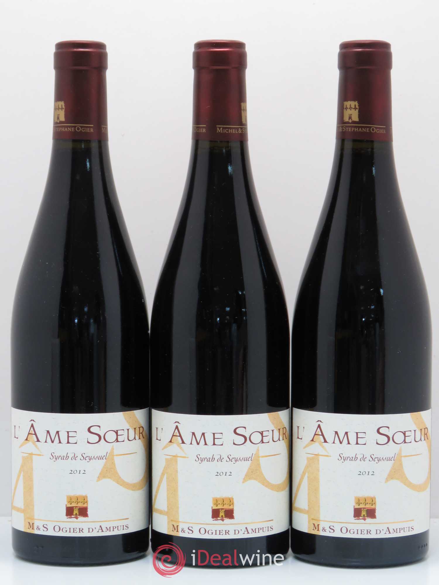 Collines Rhodaniennes L'Ame Soeur Syrah de Seyssuel Stéphane Ogier 2012 - Lot de 3 bouteilles - 0
