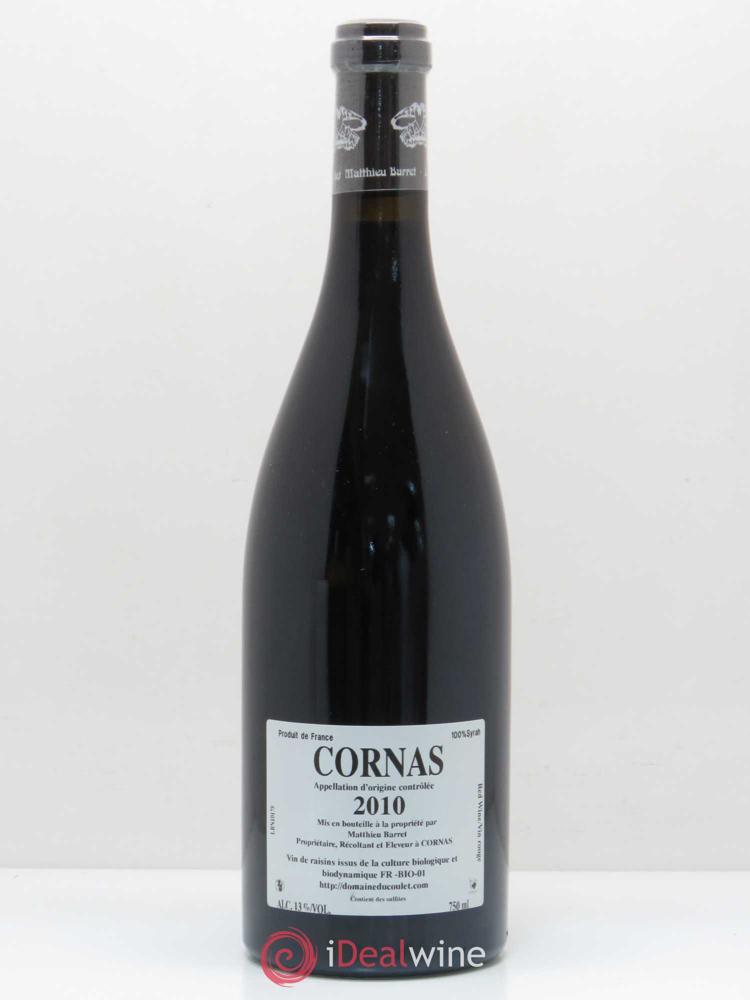 Cornas Billes Noires Coulet (Domaine du) - Matthieu Barret 2010 - Lot de 1 bouteille - 1