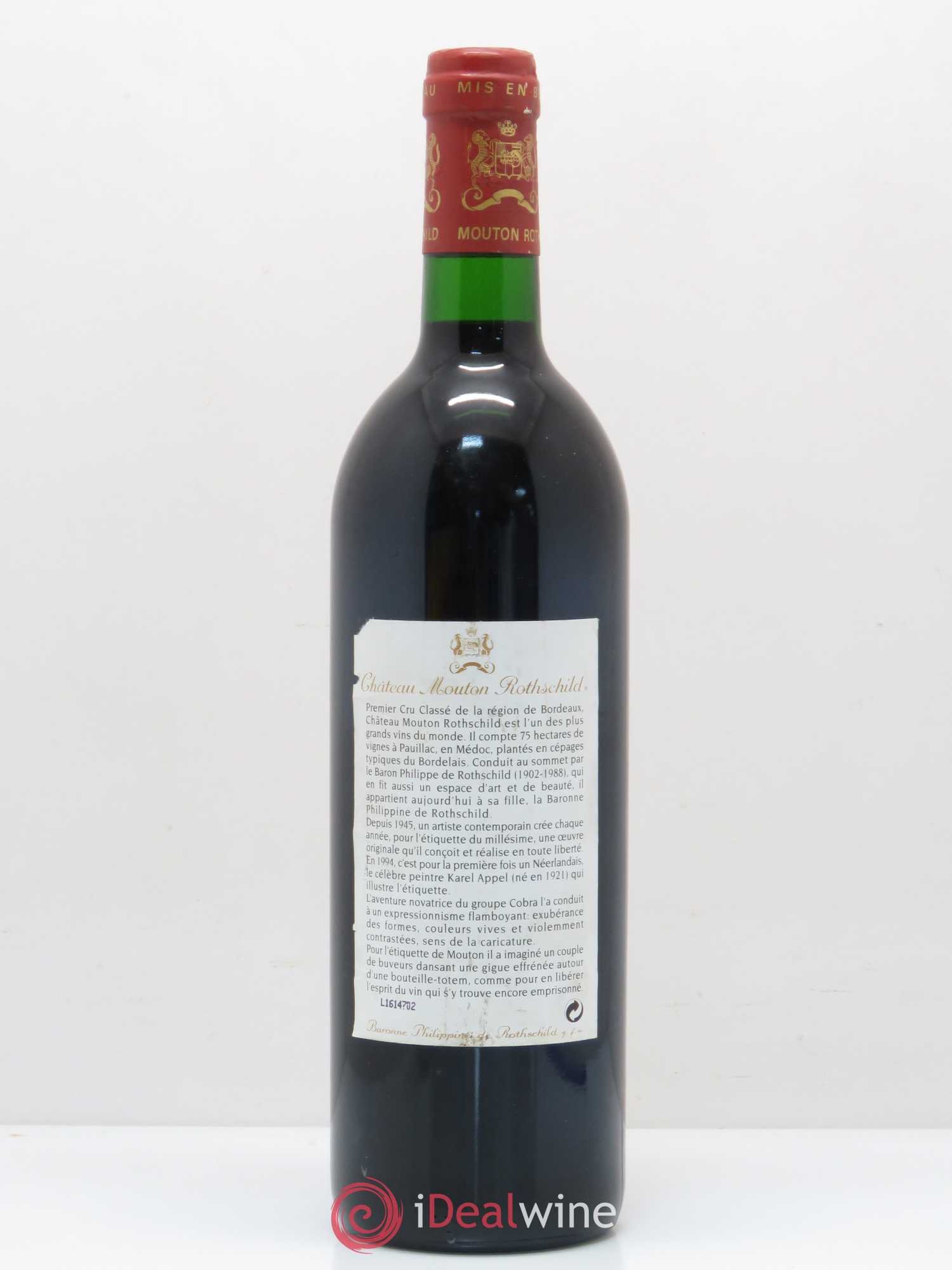 Château Mouton Rothschild 1er Grand Cru Classé 1994 - Lot de 1 bouteille - 1