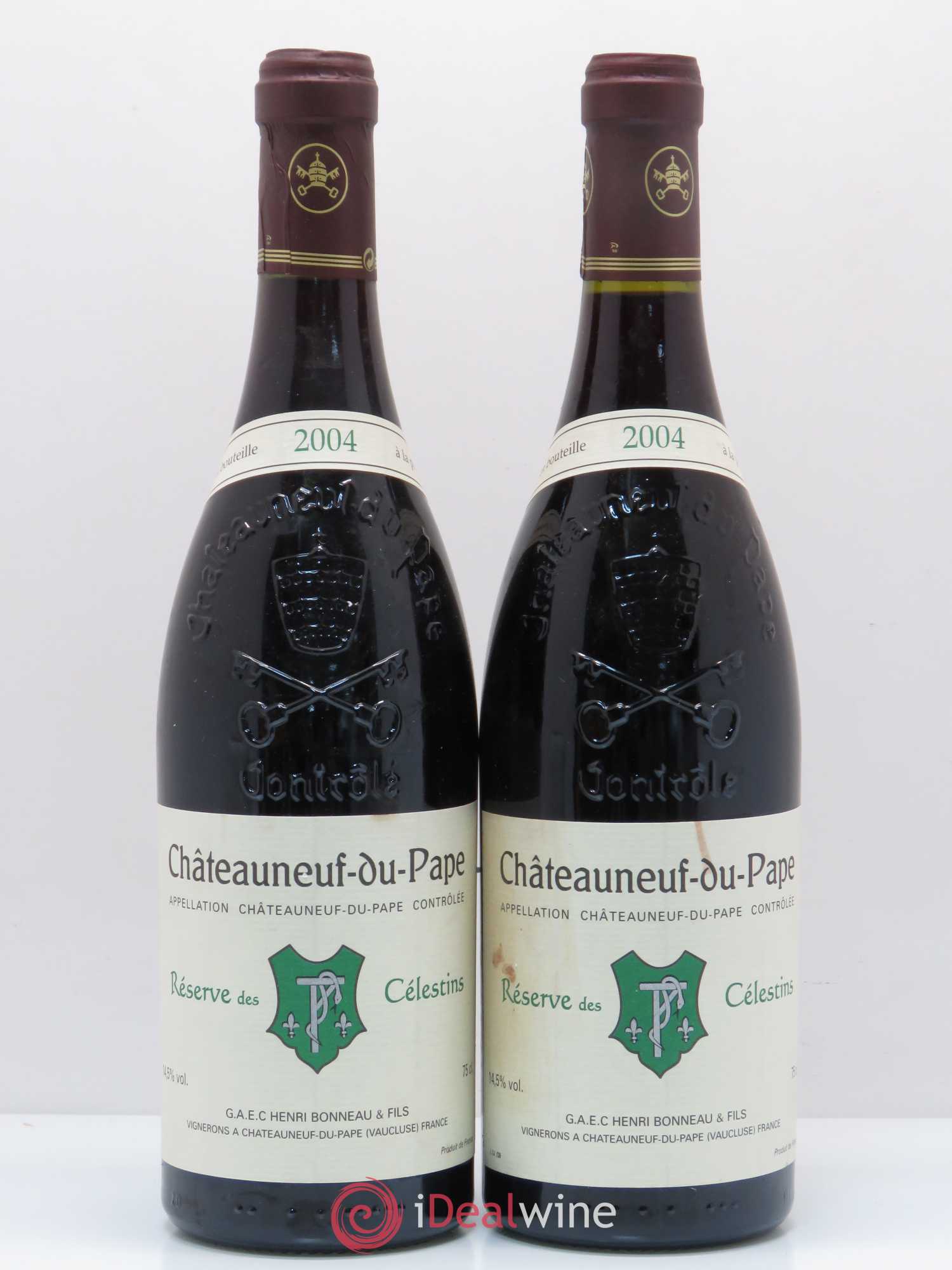 Châteauneuf-du-Pape Réserve des Célestins Henri Bonneau & Fils 2004 - Lot de 2 bouteilles - 0