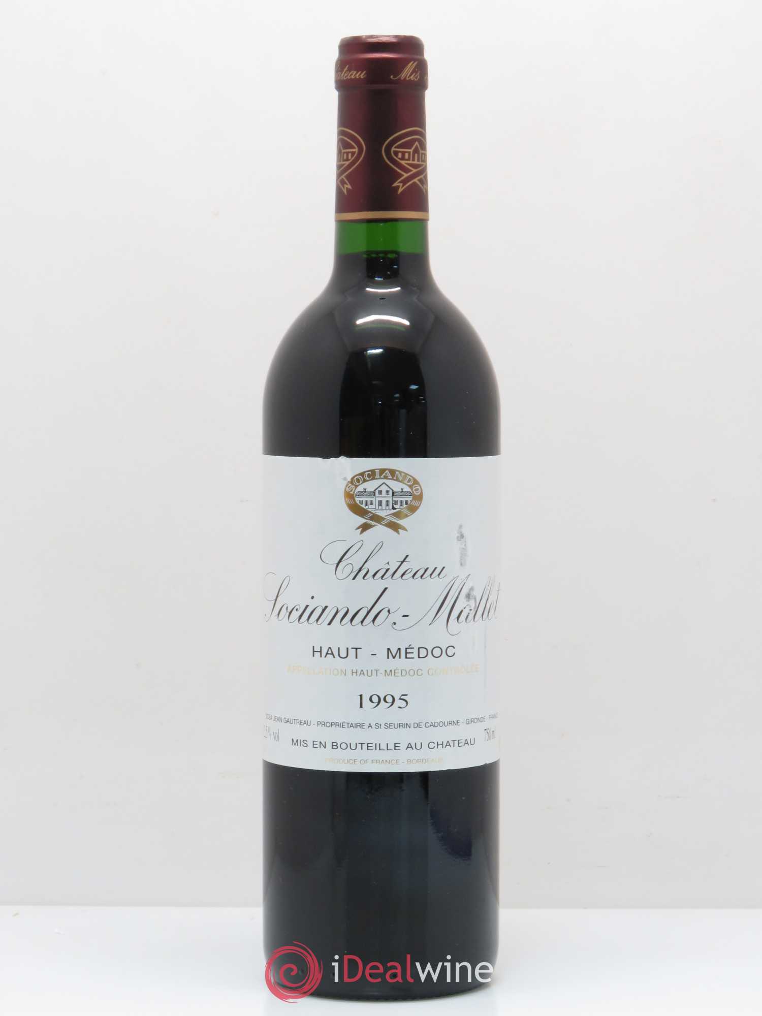 Château Sociando Mallet 1995 - Lot de 1 bouteille - 0