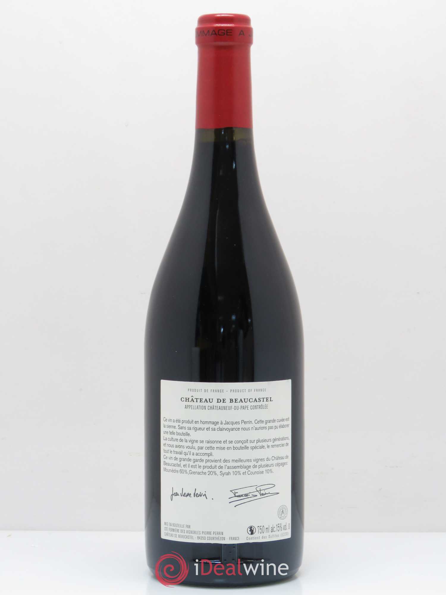 Châteauneuf-du-Pape Château de Beaucastel Hommage à Jacques Perrin Famille Perrin 2011 - Lot de 1 bouteille - 1