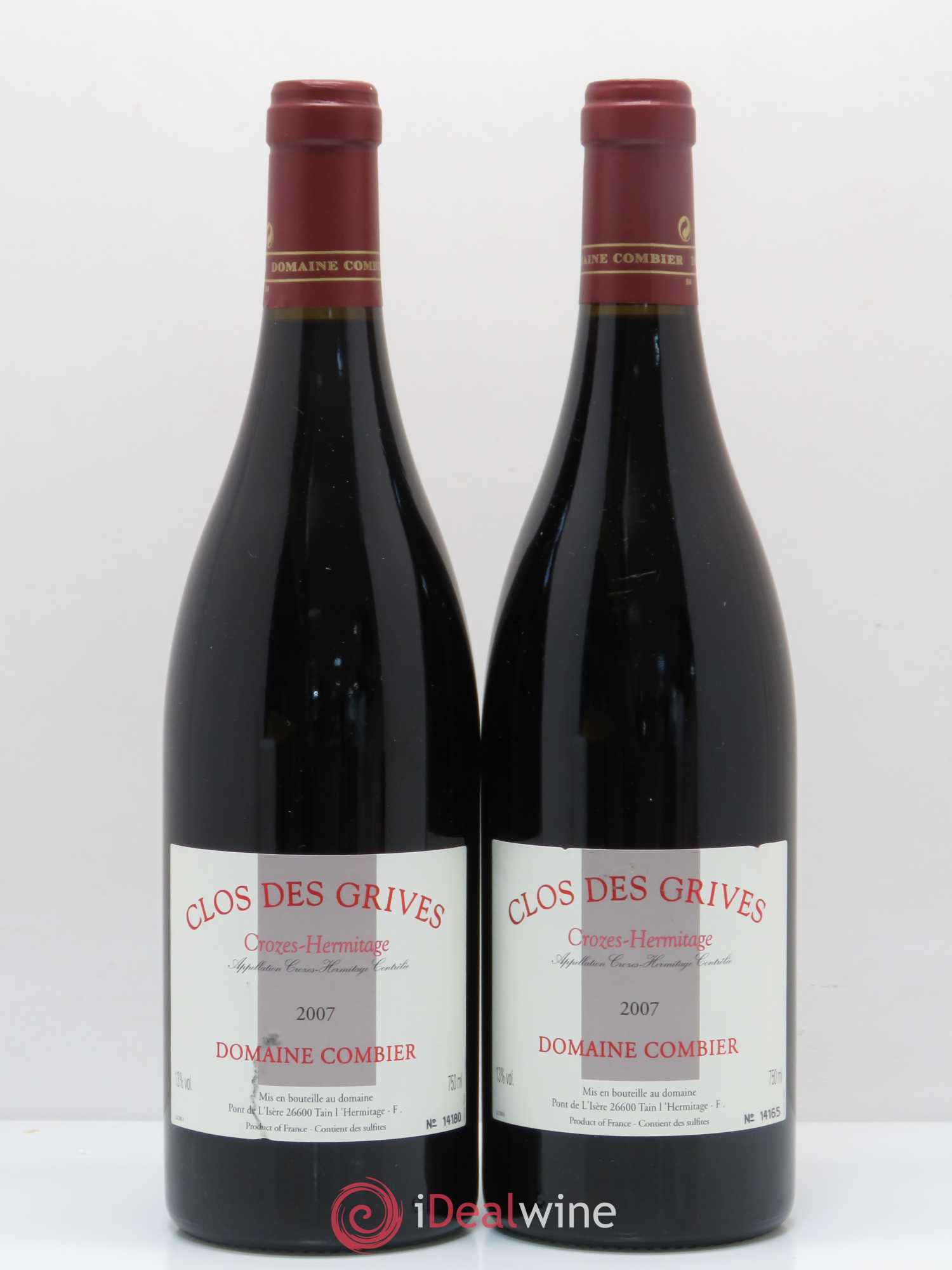 Crozes-Hermitage Clos des Grives Combier 2007 - Lot de 2 bouteilles - 0