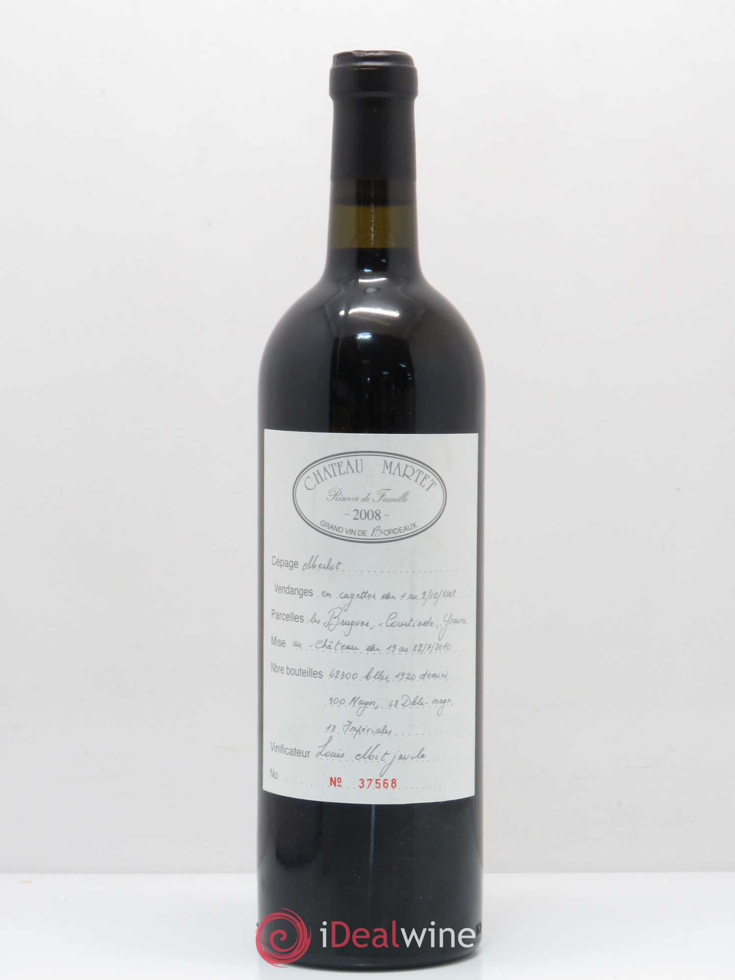 Sainte-Foy-Bordeaux Château Martet Réserve de Famille 2008 - Posten von 1 Flasche - 0