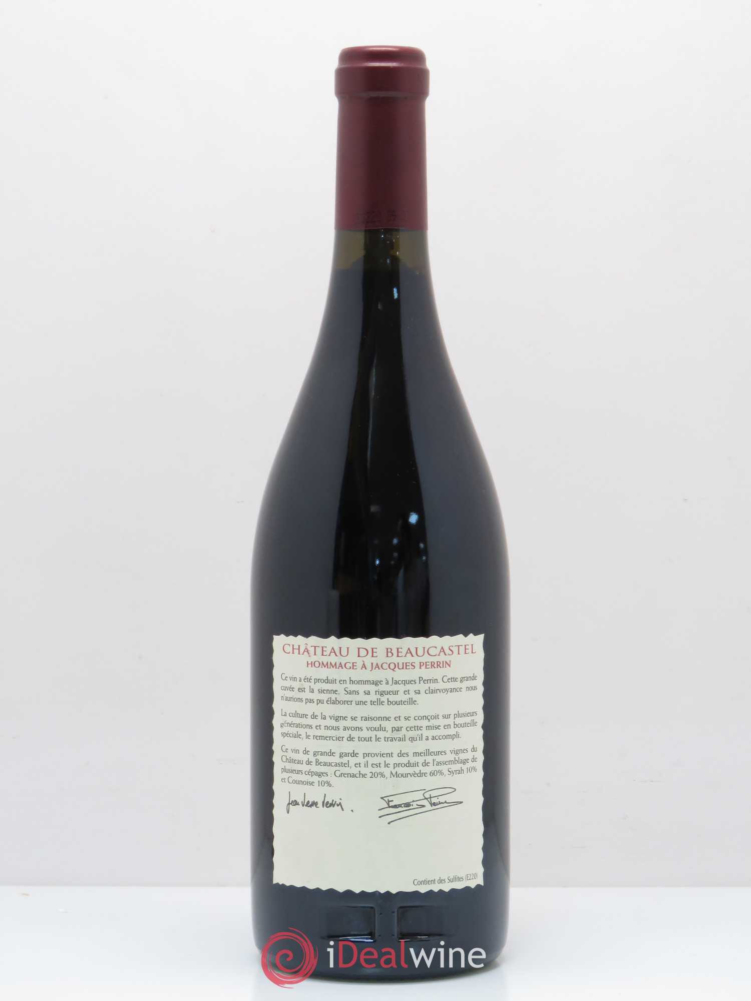 Châteauneuf-du-Pape Château de Beaucastel Hommage à Jacques Perrin Famille Perrin 2001 - Lot de 1 bouteille - 1