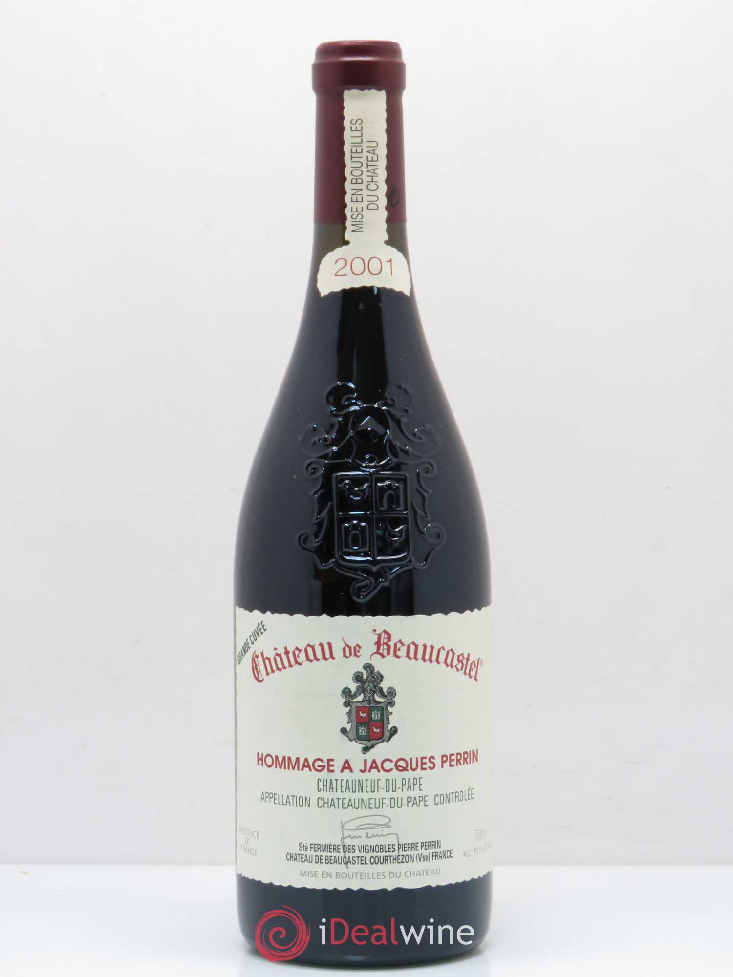 Châteauneuf-du-Pape Château de Beaucastel Hommage à Jacques Perrin Famille Perrin 2001 - Lot de 1 bouteille - 0