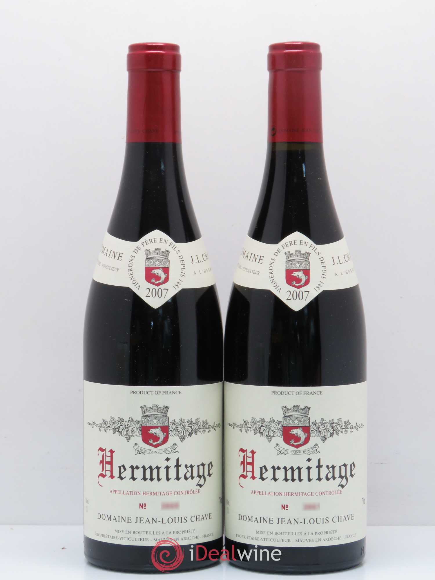Hermitage Jean-Louis Chave 2007 - Lot de 2 bouteilles - 0