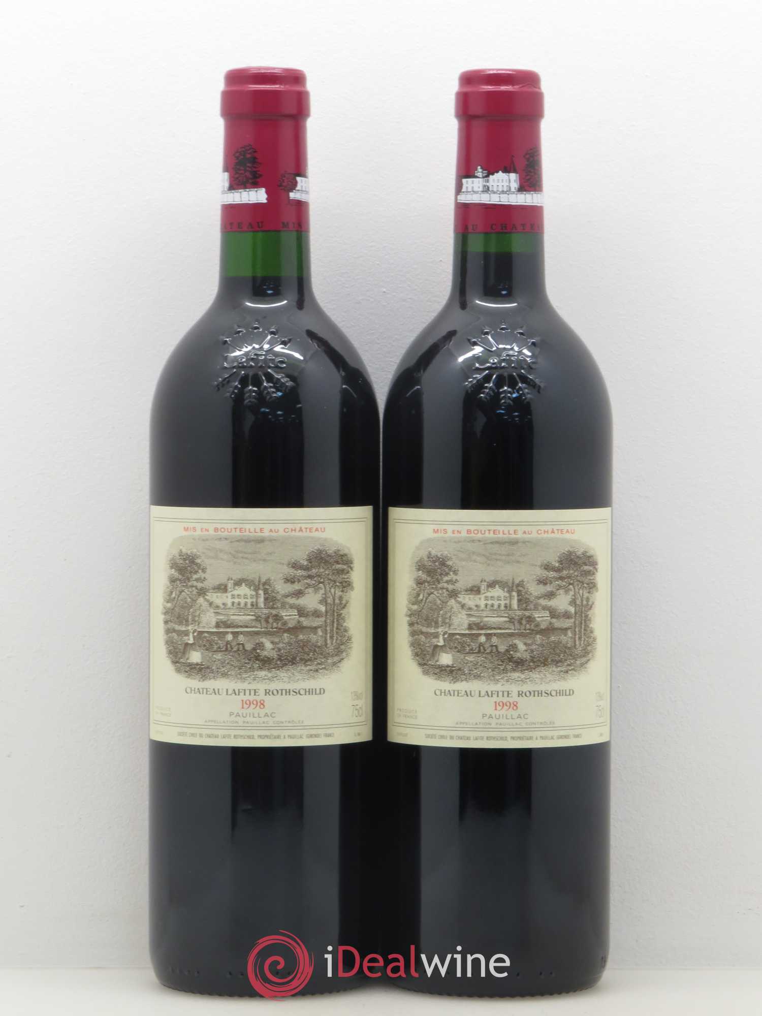 Caisse Prestige 2 Petrus - 2 Château Cheval Blanc - 2 Château Mouton Rothschild - 2 Château Margaux - 2 Château Latour - 2 Château Lafite Rothschild 1998 - Lot de 12 bouteilles - 1