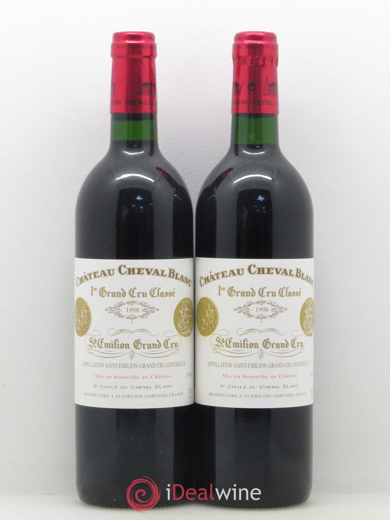 Caisse Prestige 2 Petrus - 2 Château Cheval Blanc - 2 Château Mouton Rothschild - 2 Château Margaux - 2 Château Latour - 2 Château Lafite Rothschild 1998 - Lot de 12 bouteilles - 2