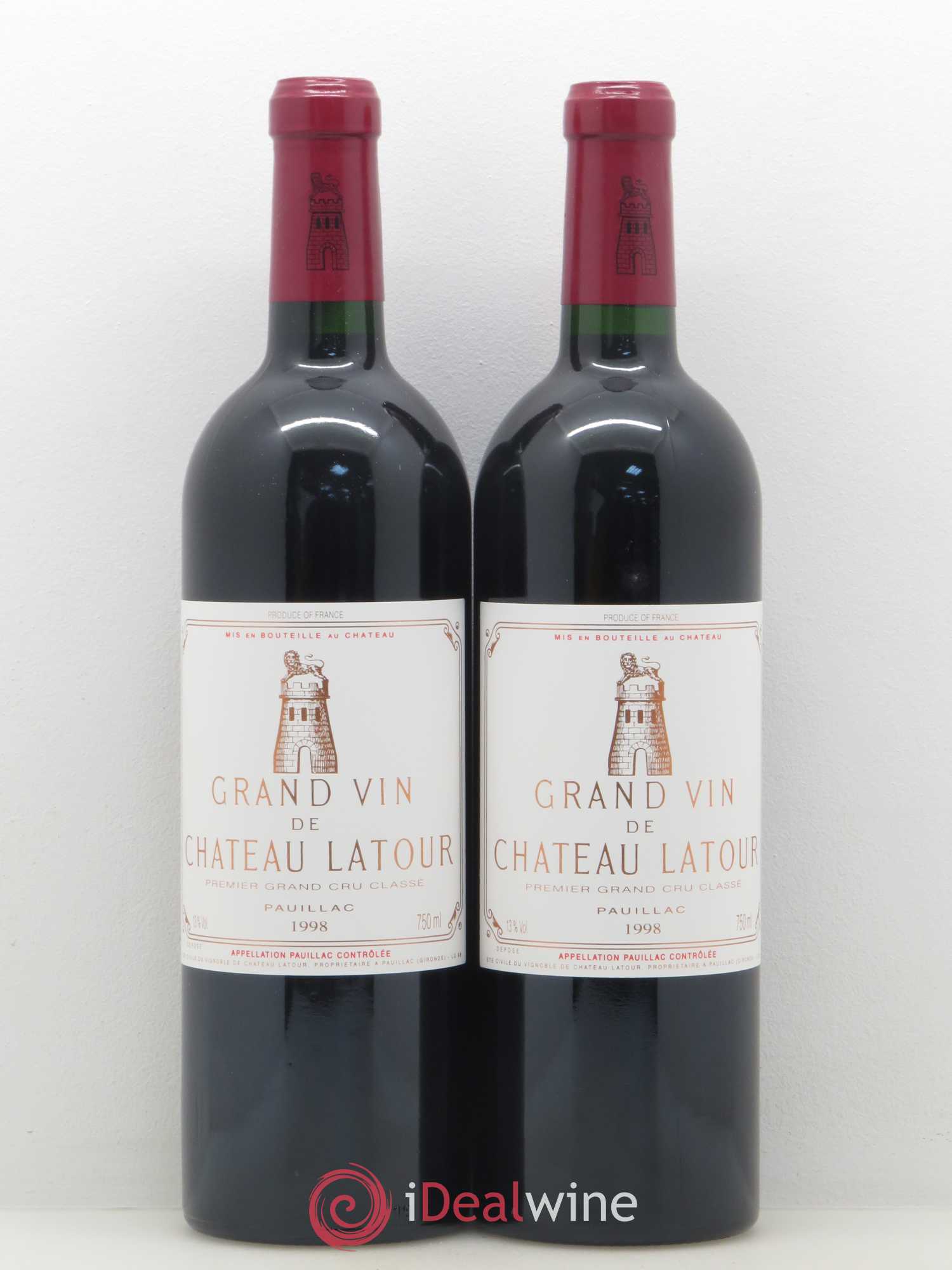 Caisse Prestige 2 Petrus - 2 Château Cheval Blanc - 2 Château Mouton Rothschild - 2 Château Margaux - 2 Château Latour - 2 Château Lafite Rothschild 1998 - Lot de 12 bouteilles - 5