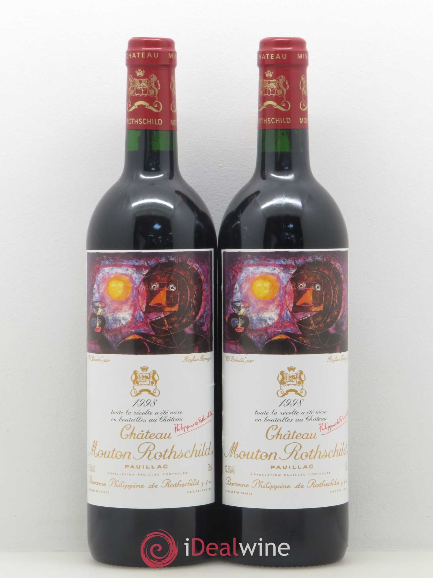 Caisse Prestige 2 Petrus - 2 Château Cheval Blanc - 2 Château Mouton Rothschild - 2 Château Margaux - 2 Château Latour - 2 Château Lafite Rothschild 1998 - Lot de 12 bouteilles - 7