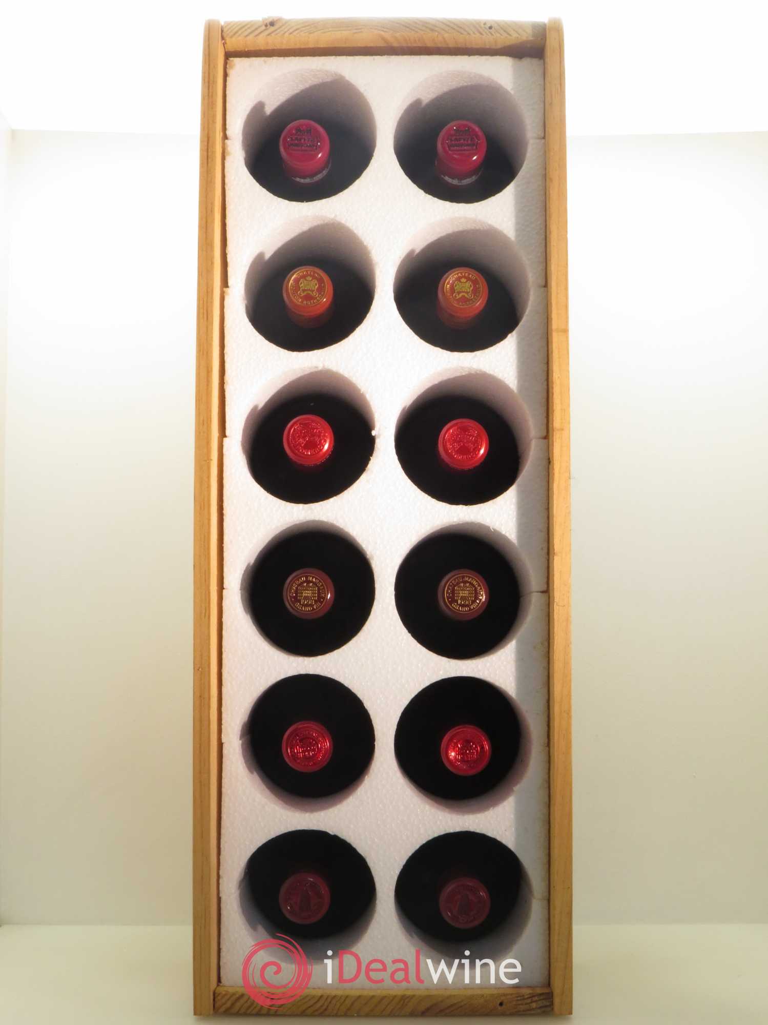 Caisse Prestige 2 Petrus - 2 Château Cheval Blanc - 2 Château Mouton Rothschild - 2 Château Margaux - 2 Château Latour - 2 Château Lafite Rothschild 1998 - Lot de 12 bouteilles - 9