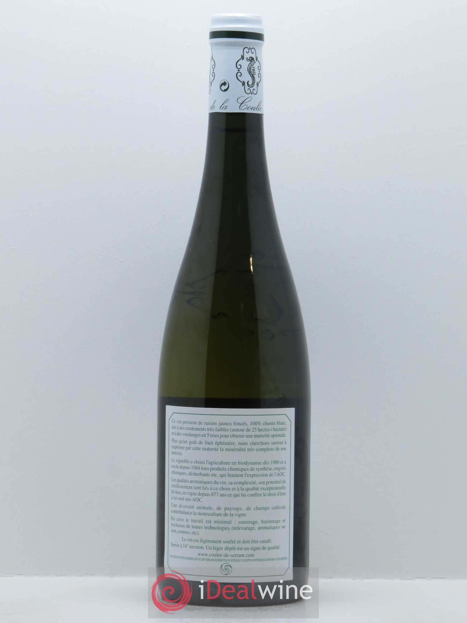 Savennières Clos de la Coulée de Serrant Vignobles de la Coulée de Serrant - Nicolas Joly 2015 - Lot de 1 bouteille - 1