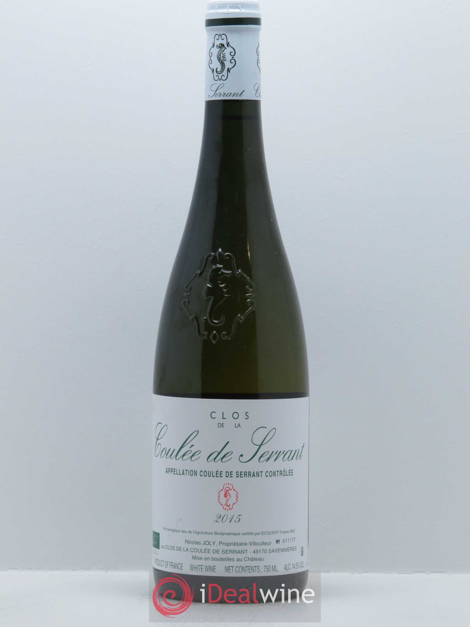 Savennières Clos de la Coulée de Serrant Vignobles de la Coulée de Serrant - Nicolas Joly 2015 - Lot de 1 bouteille - 0