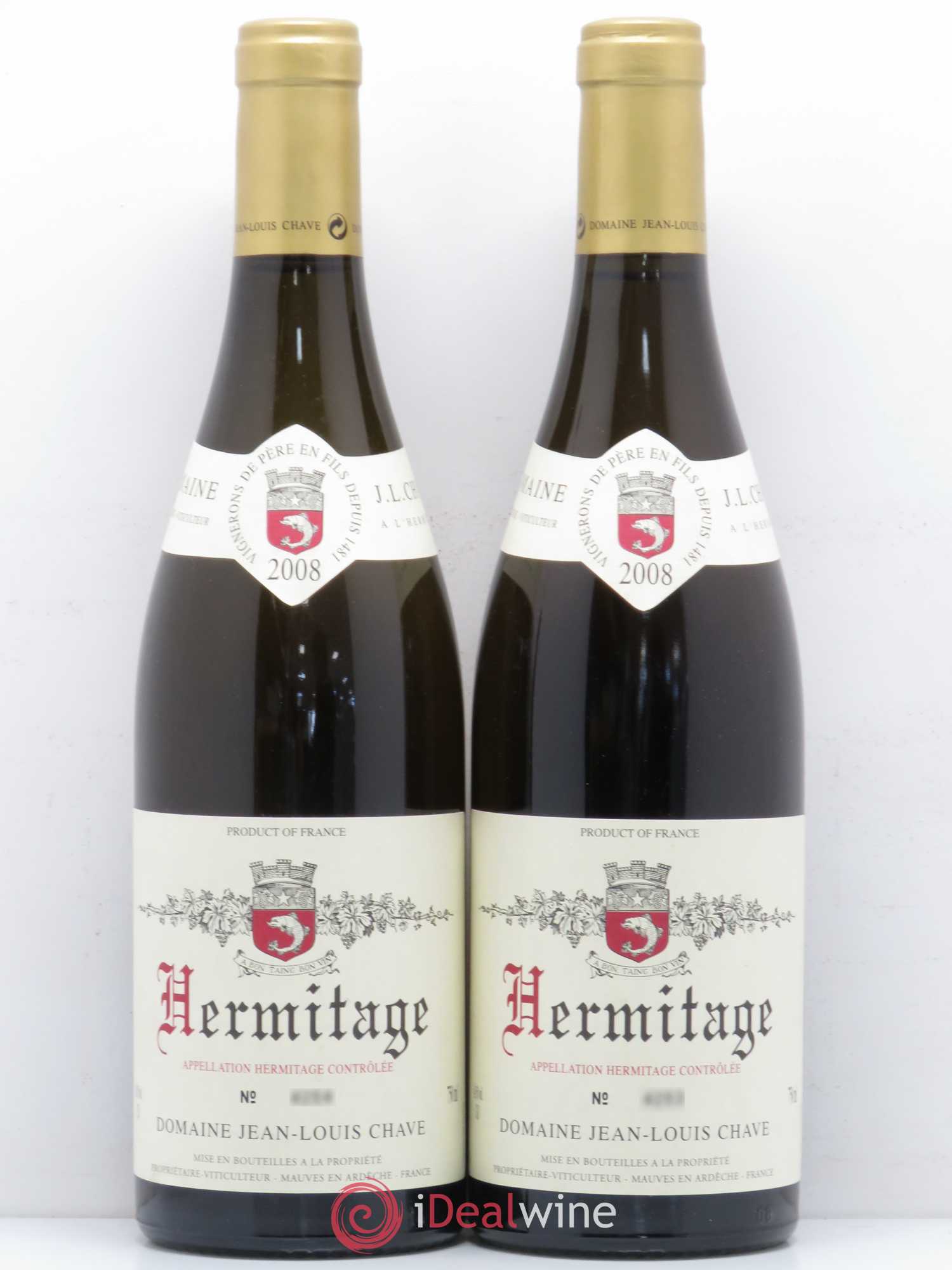 Hermitage Jean-Louis Chave 2008 - Lot de 2 bouteilles - 0