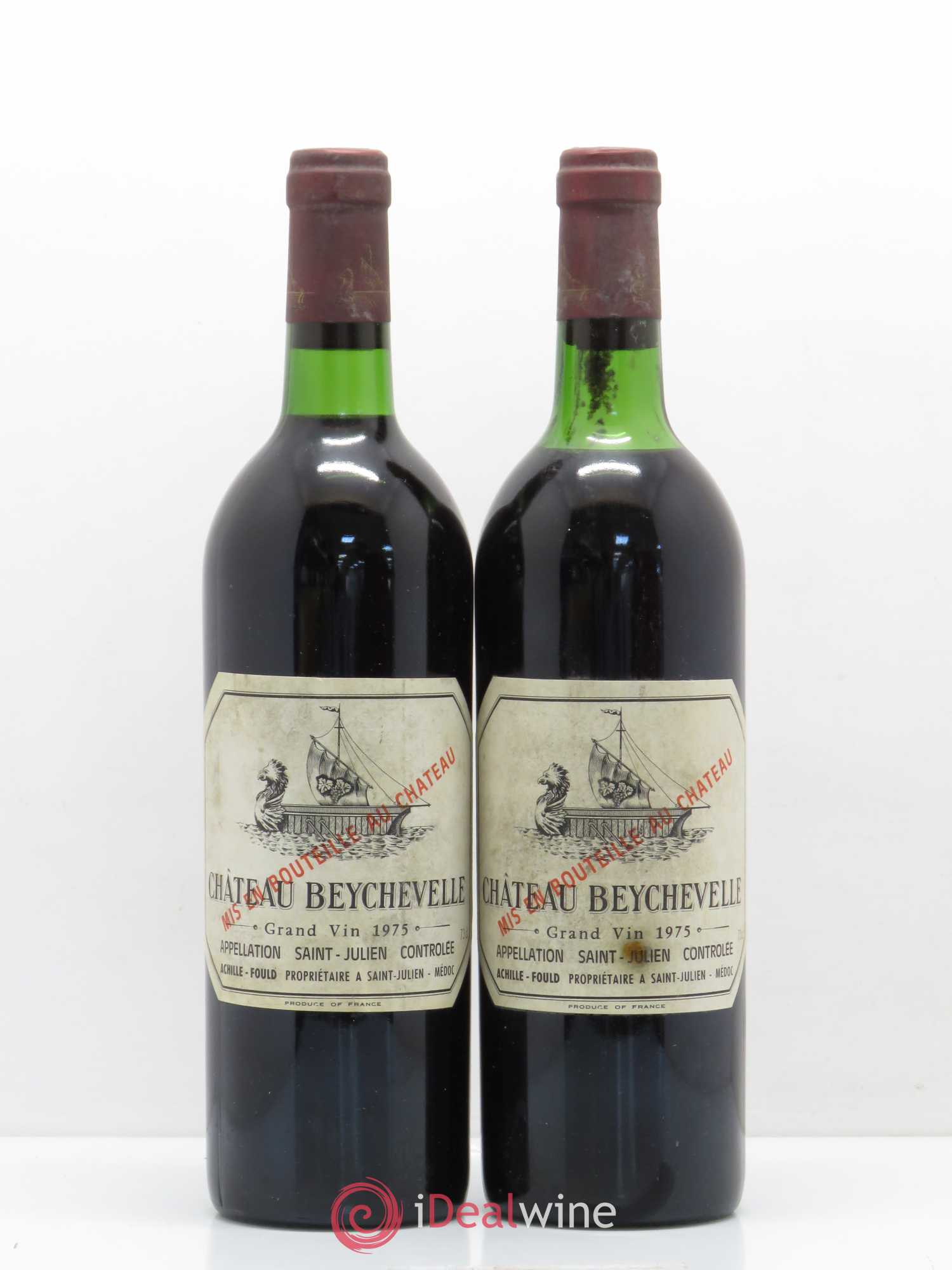 Château Beychevelle 4ème Grand Cru Classé 1975 - Lot de 2 bouteilles - 0