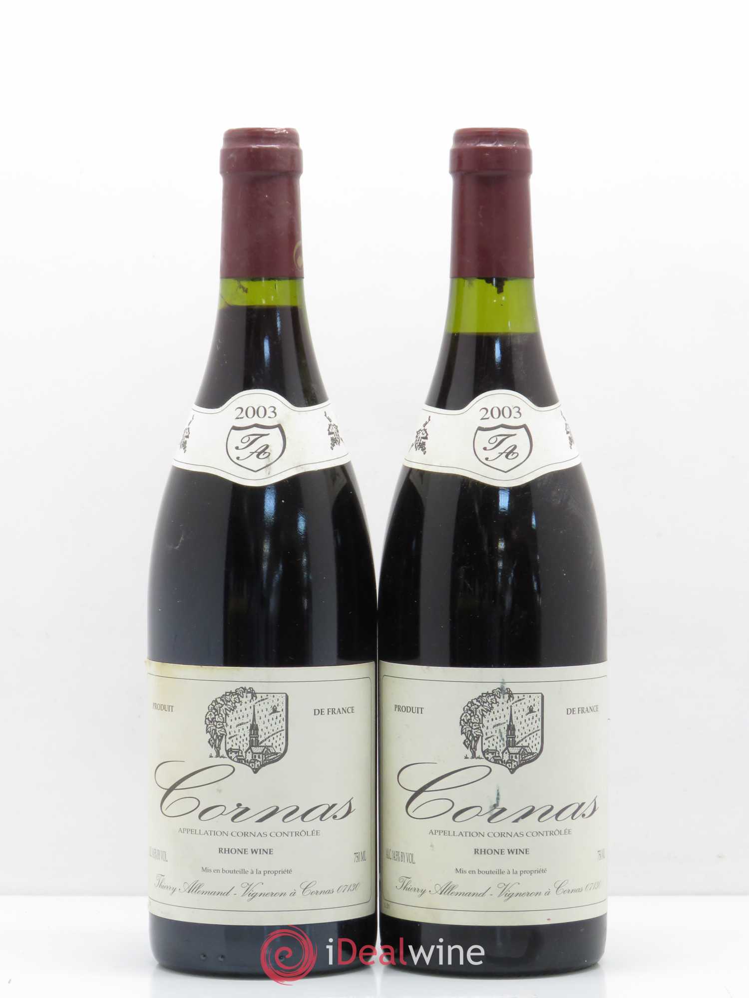 Cornas Thierry Allemand 2003 - Lot de 2 bouteilles - 0