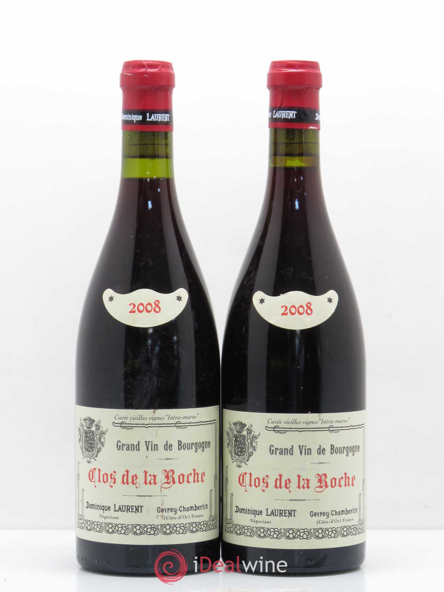 Clos de la Roche Grand Cru Vieilles vignes Intra-muros Dominique Laurent 2008 - Lot de 2 bouteilles - 0