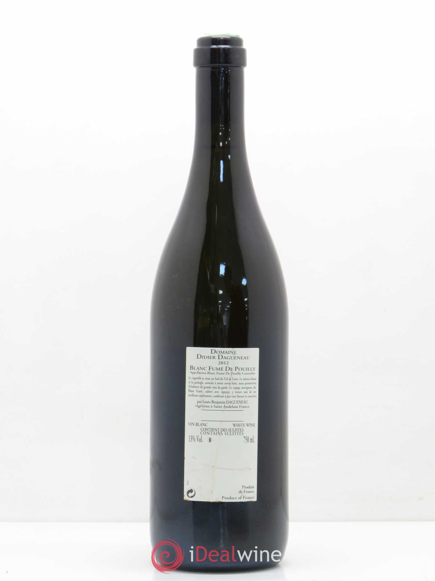 Vin de France (anciennement Pouilly-Fumé) Buisson Renard Dagueneau (Domaine Didier - Louis-Benjamin) 2012 - Lot de 1 bouteille - 1