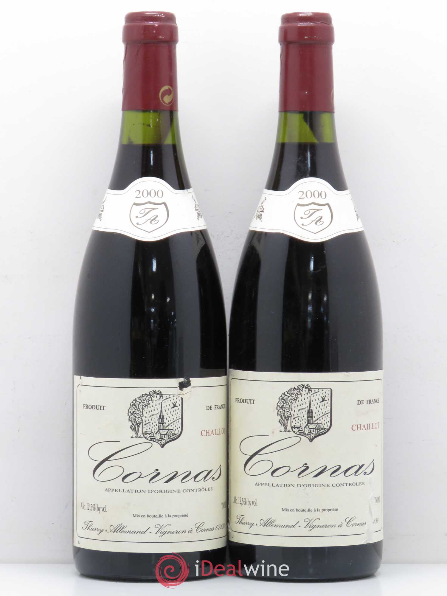 Cornas Chaillot Thierry Allemand 2000 - Lot de 2 bouteilles - 0