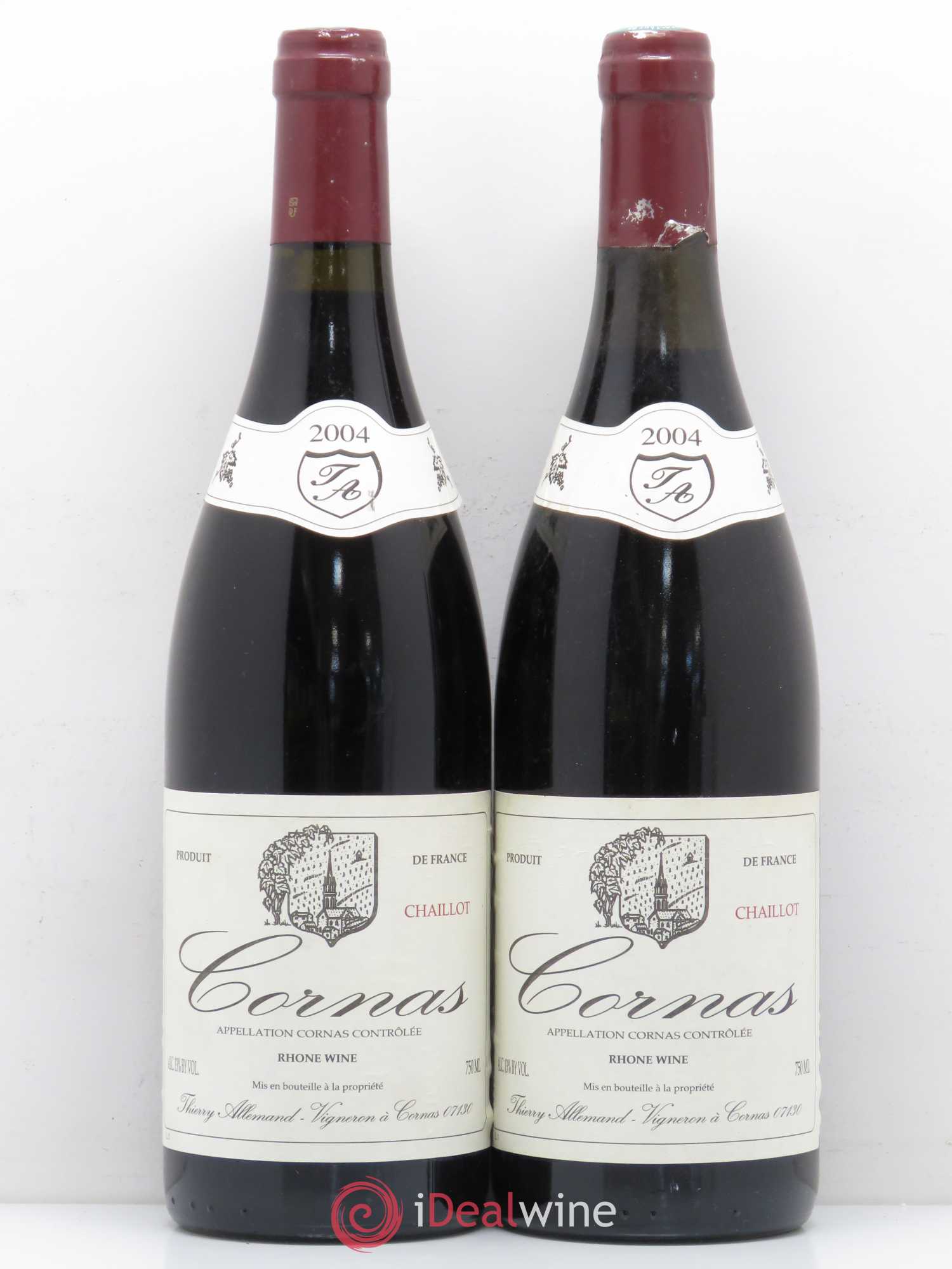 Cornas Chaillot Thierry Allemand 2004 - Lot de 2 bouteilles - 0