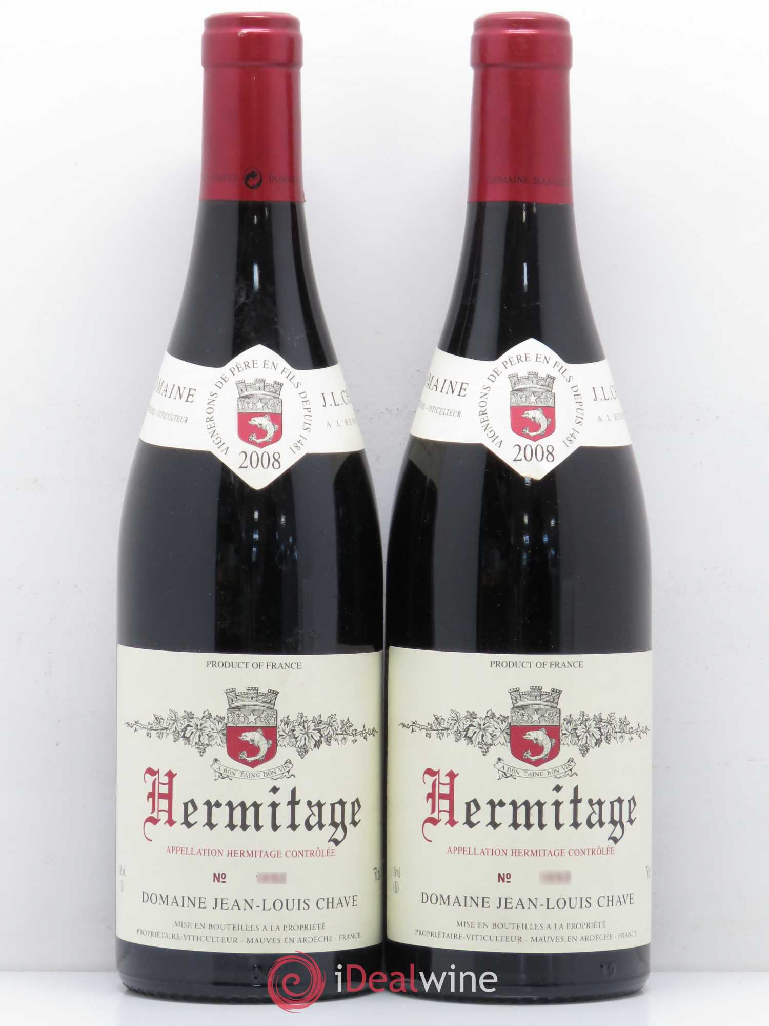 Hermitage Jean-Louis Chave 2008 - Lot de 2 bouteilles - 0