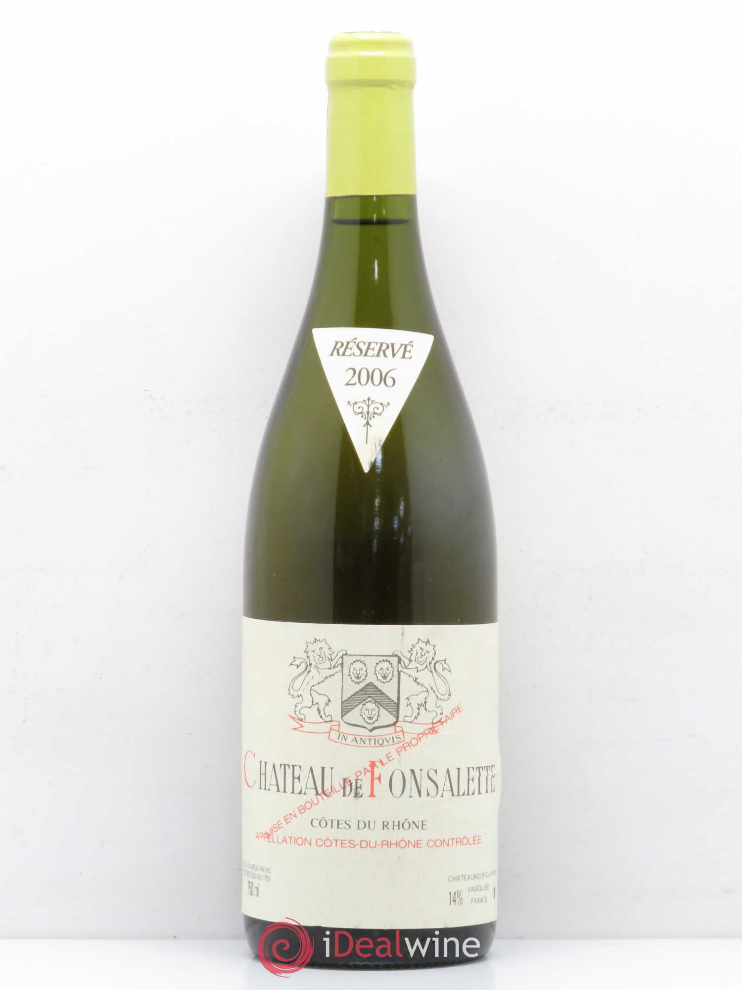 Côtes-du-Rhône Château de Fonsalette Emmanuel Reynaud 2006 - Lot de 1 bouteille - 0