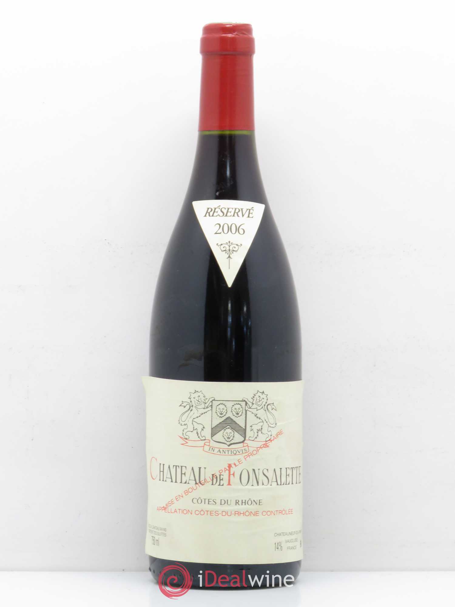 Côtes-du-Rhône Château de Fonsalette Emmanuel Reynaud 2006 - Lot de 1 bouteille - 0