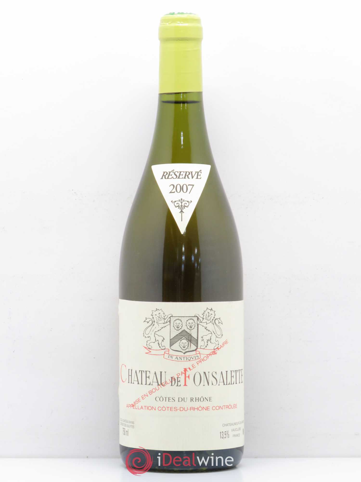 Côtes-du-Rhône Château de Fonsalette Emmanuel Reynaud 2007 - Lot de 1 bouteille - 0