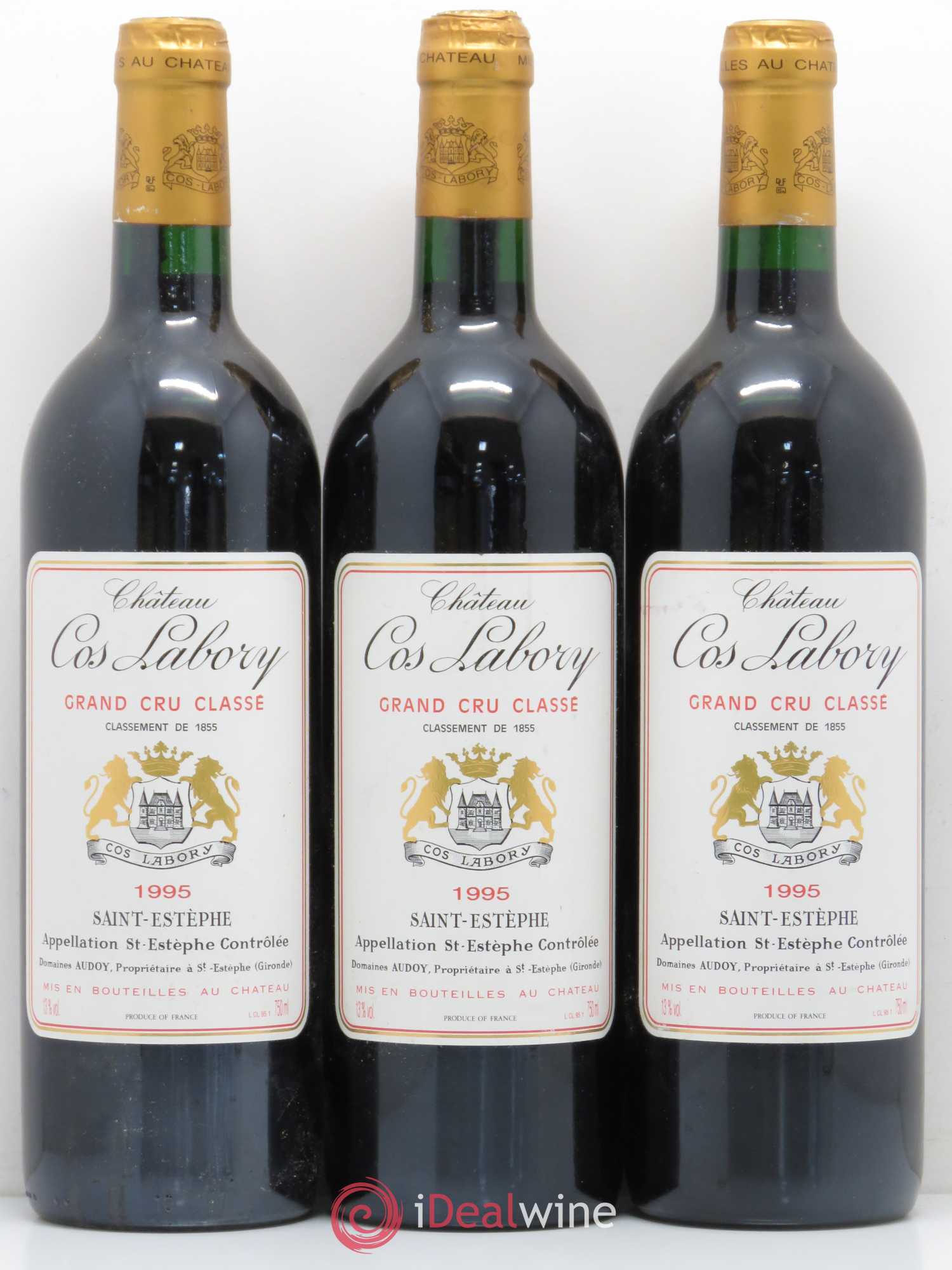 Château Cos Labory 5ème Grand Cru Classé 1995 - Lot de 3 bouteilles - 0